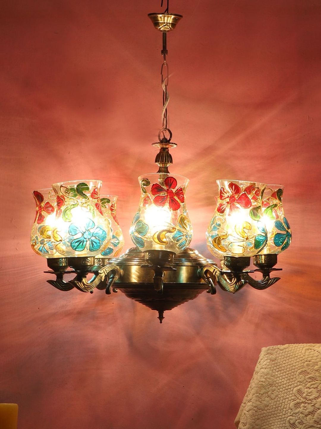 Myntra Elegant Homes Multicoloured Printed Traditional Ceiling Lamp-picture-20