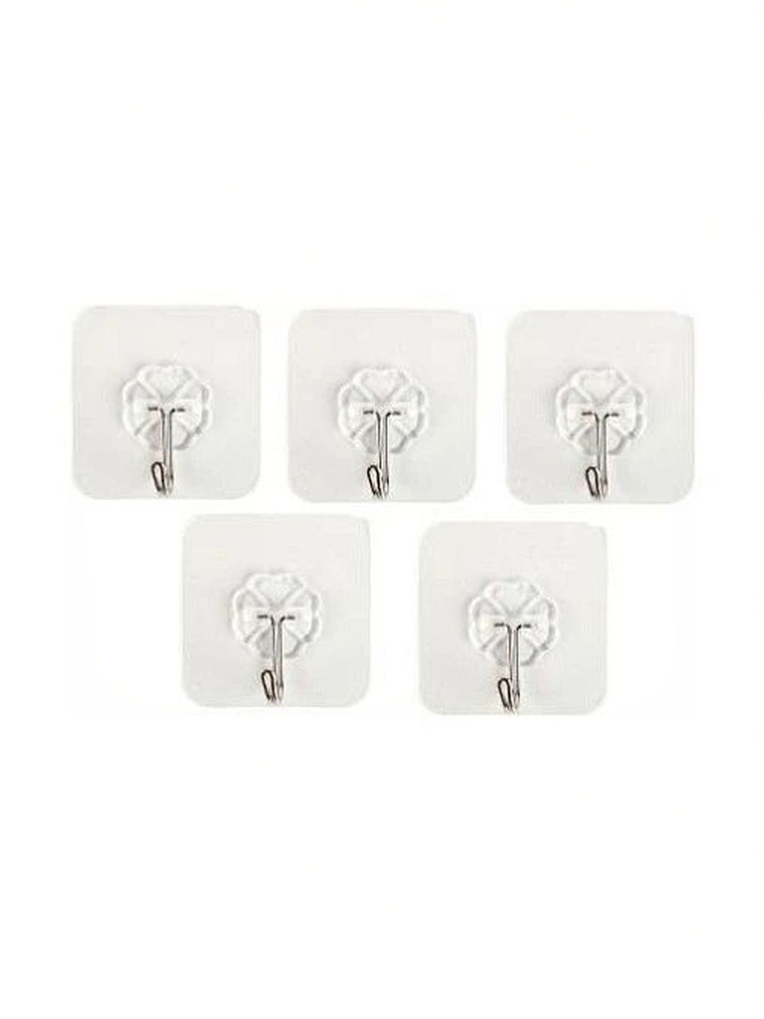 MERCEHIVE Set Of 5 Transparent Adhesive Metal Hooks-image-30