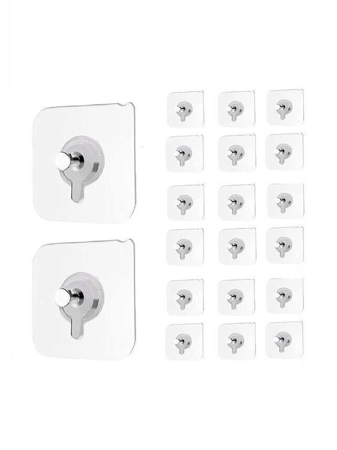 MERCEHIVE Transparent Metal 20-Pcs Wall Hooks-picture-23