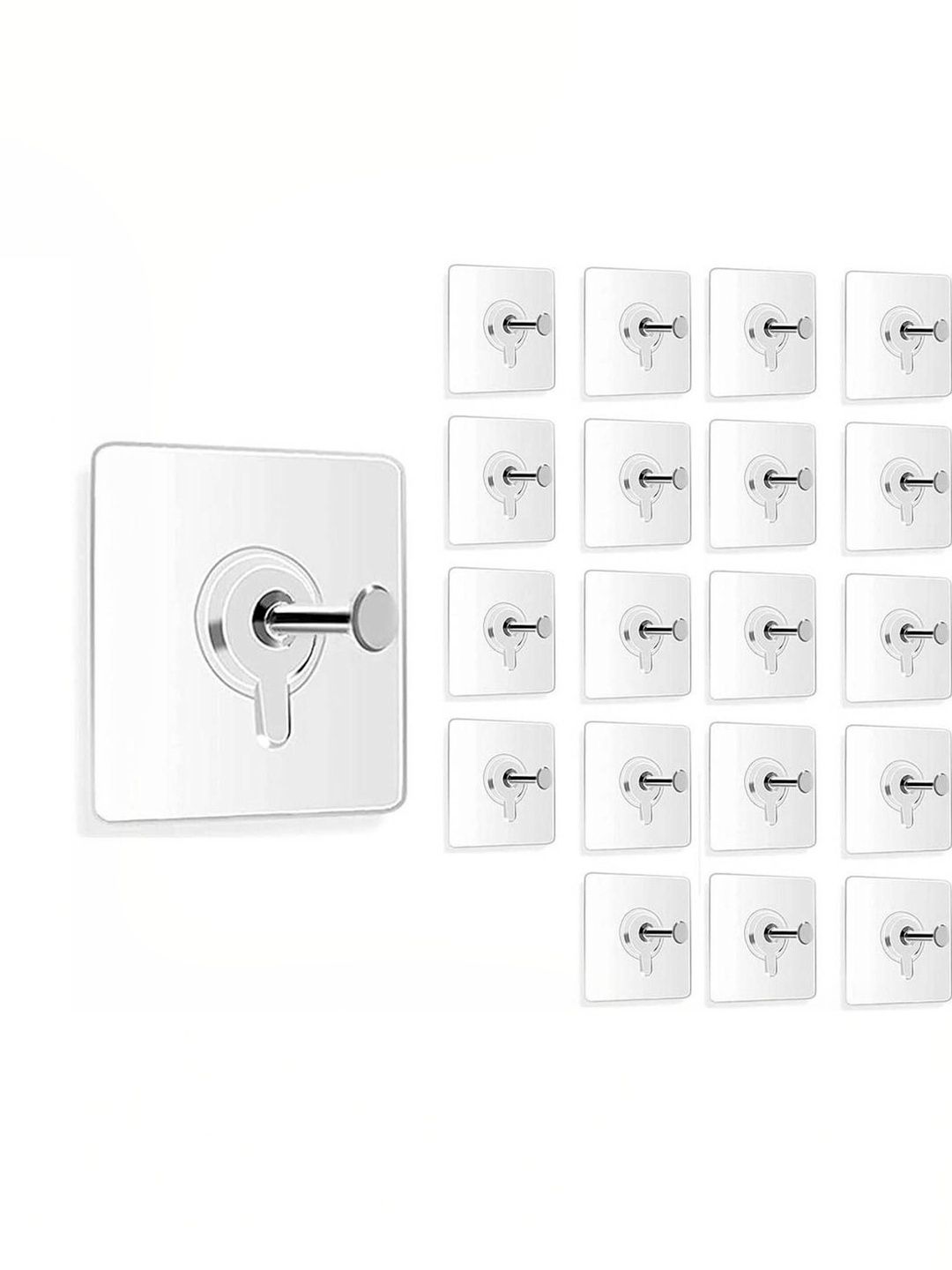 MERCEHIVE Set Of 20 Transparent Adhesive Wall Hooks-picture-38