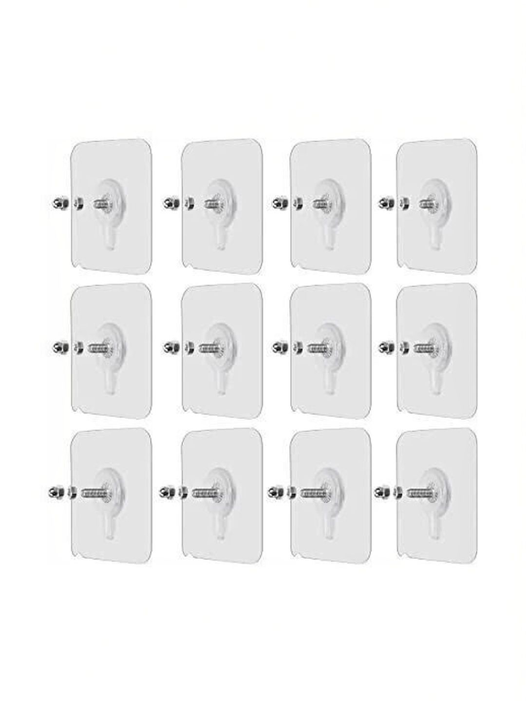 MERCEHIVE Transparent Metal 12-Pcs Wall Hooks-picture-20