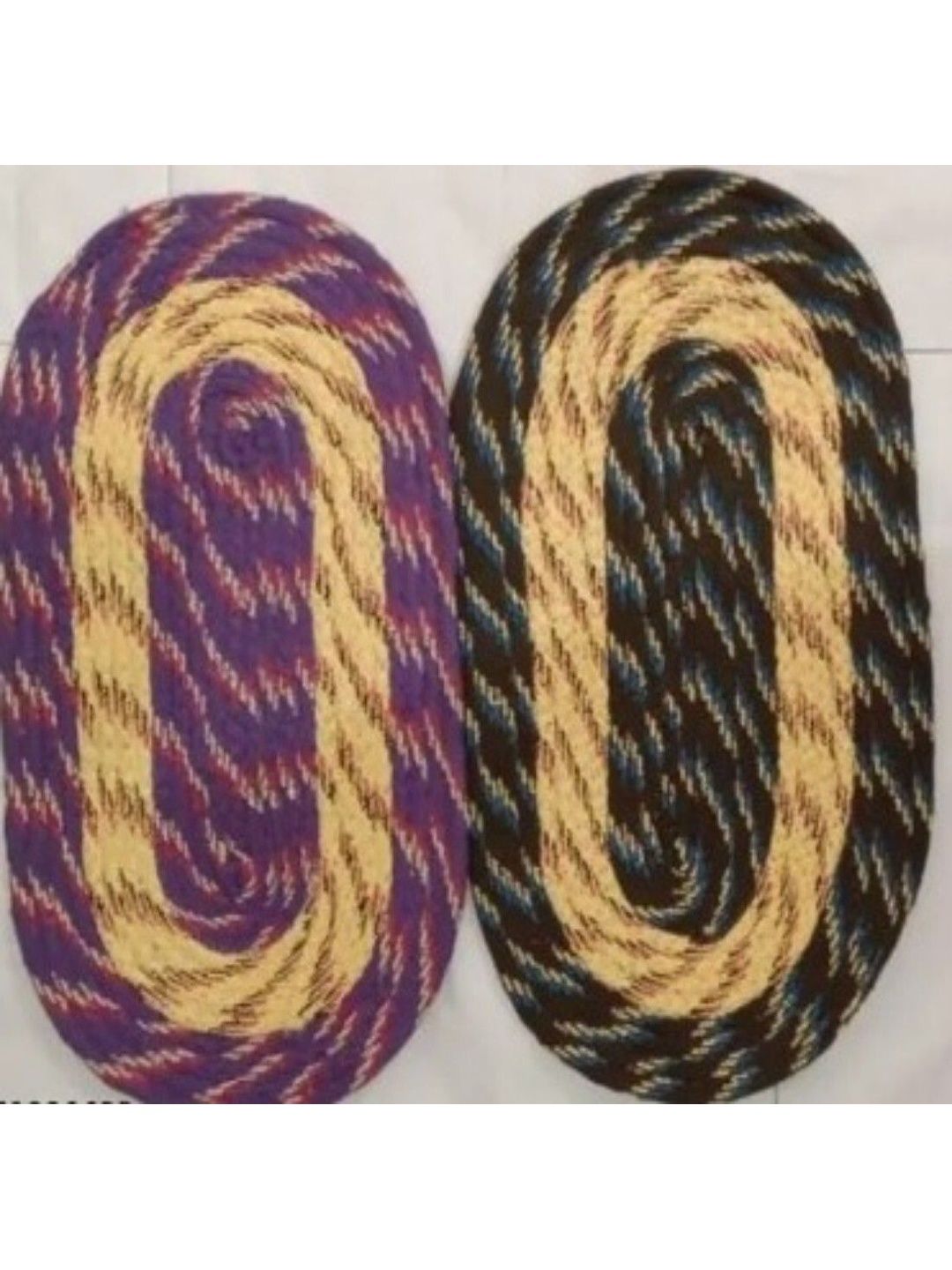 Siya Textiles Set Of 2 Purple & Black Patterned Anti-Skid Doormats-picture-49