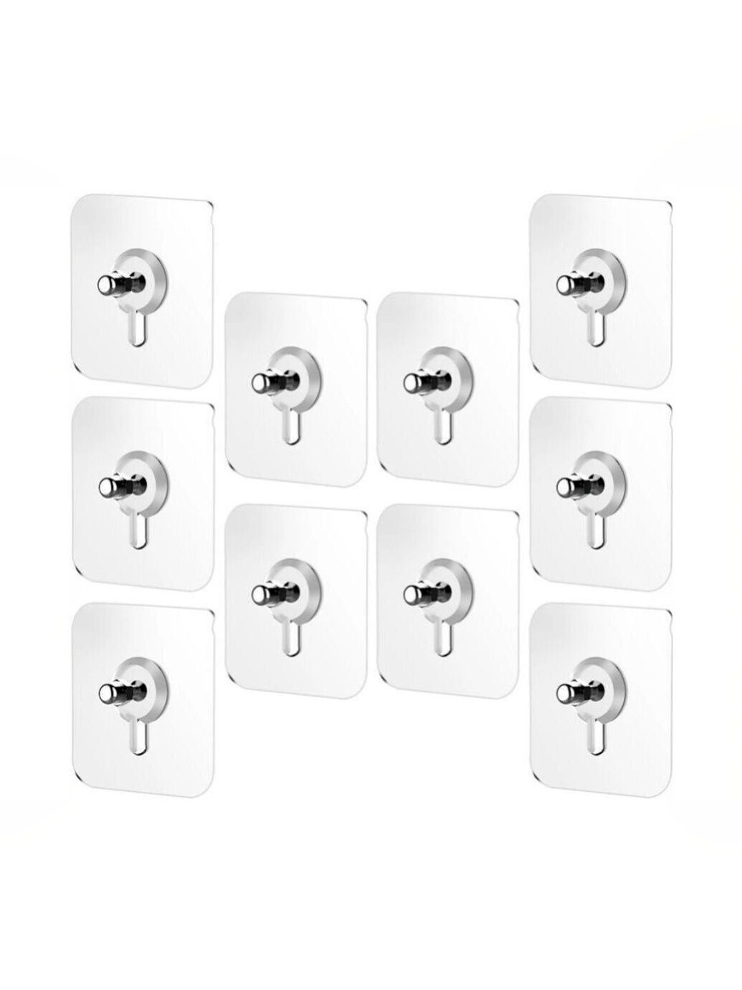 MERCEHIVE 10-Pcs Transparent Adhesive Hook-picture-32