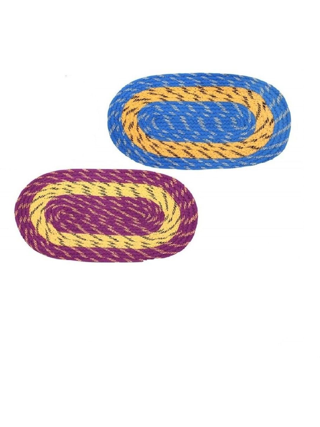 Siya Textiles Set Of 2 Blue & Pink Patterned Anti-Skid Doormats-picture-50