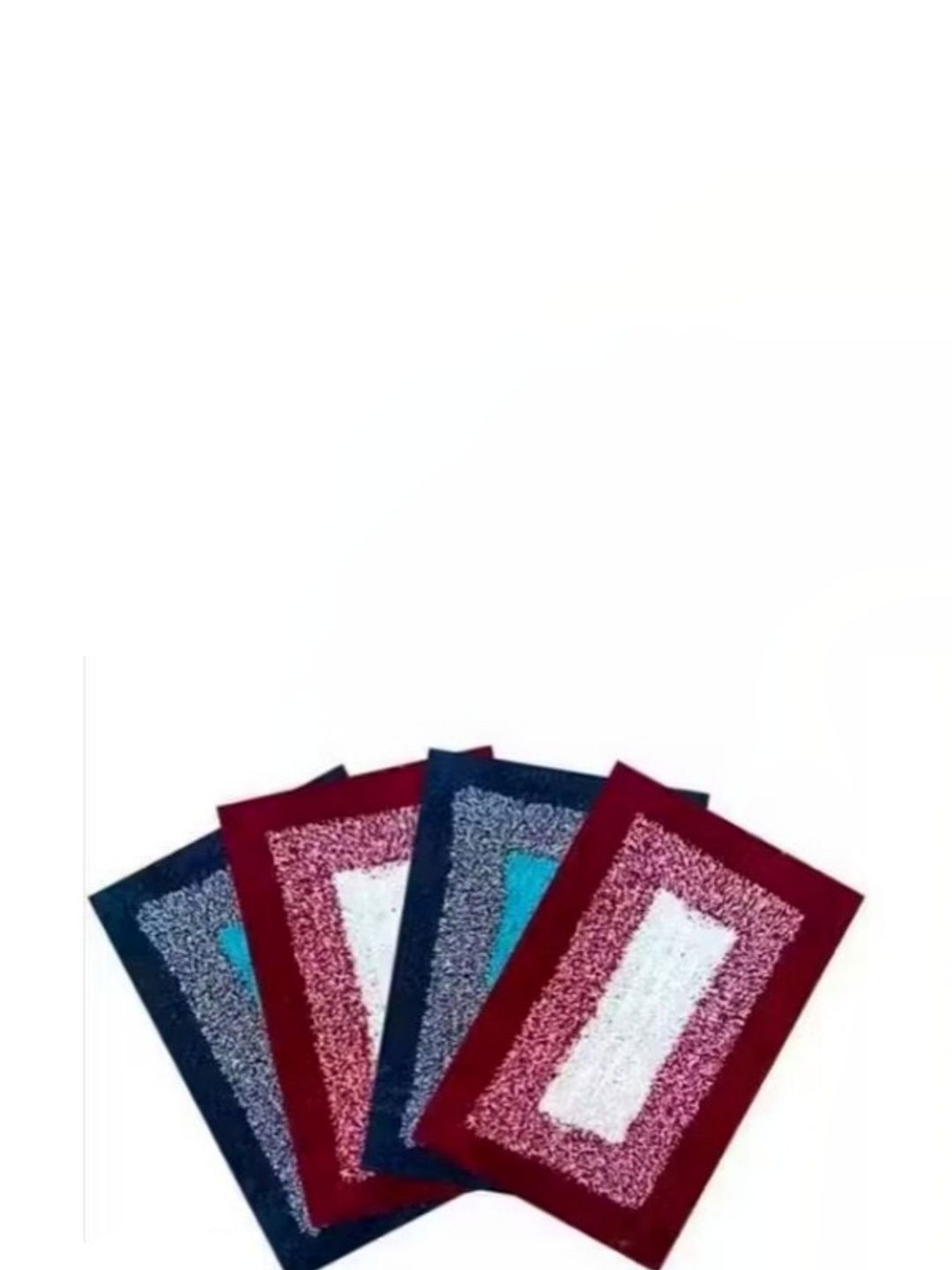 Siya Textiles 4-Pcs Red & Blue Striped Anti-Skid Floor Mat-image-12