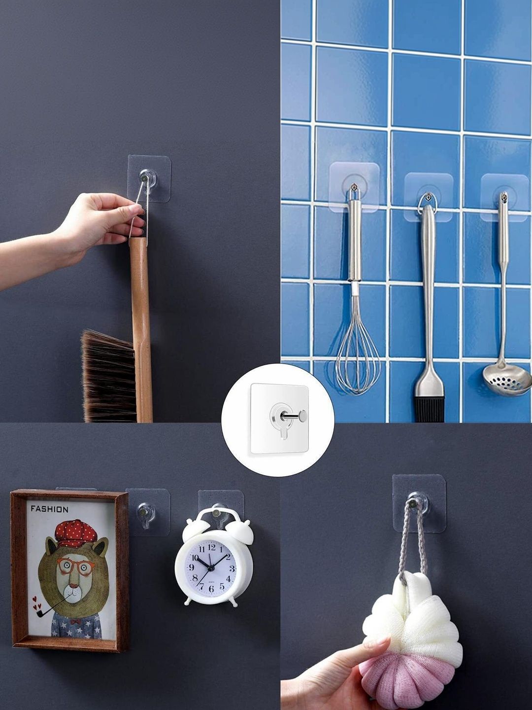 MERCEHIVE Transparent 8-Pcs Metal Hooks and Holders-picture-15