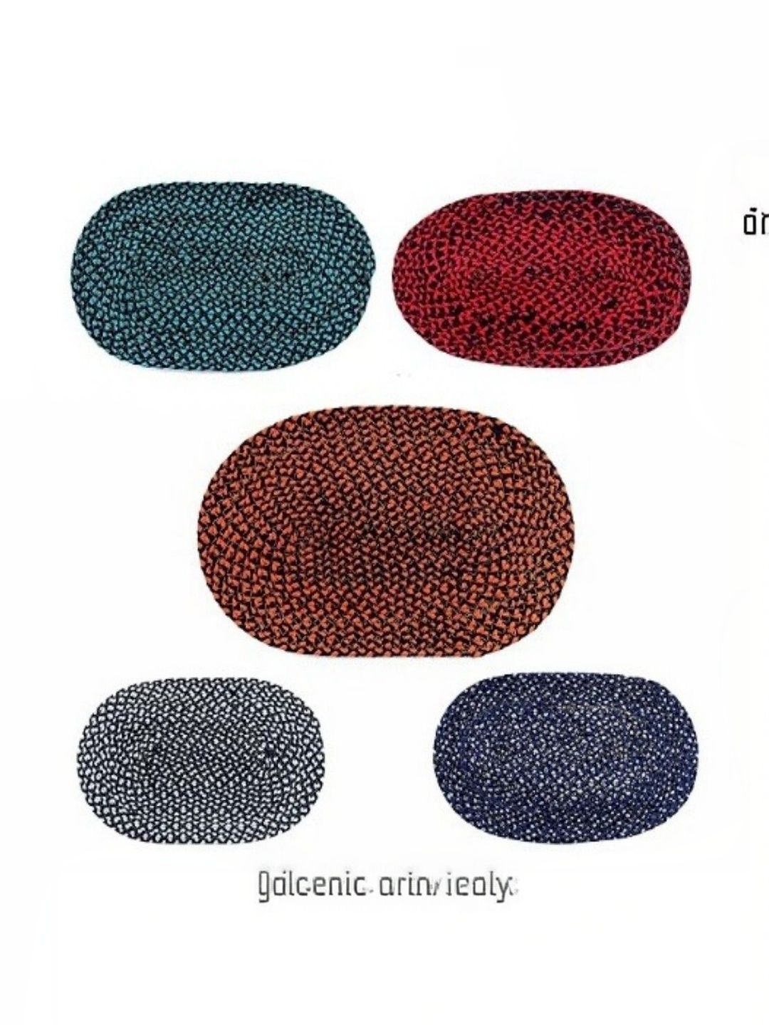 Siya Textiles 5 Pieces Red & Navy blue Cotton Anti-Skid Doormats-image-1