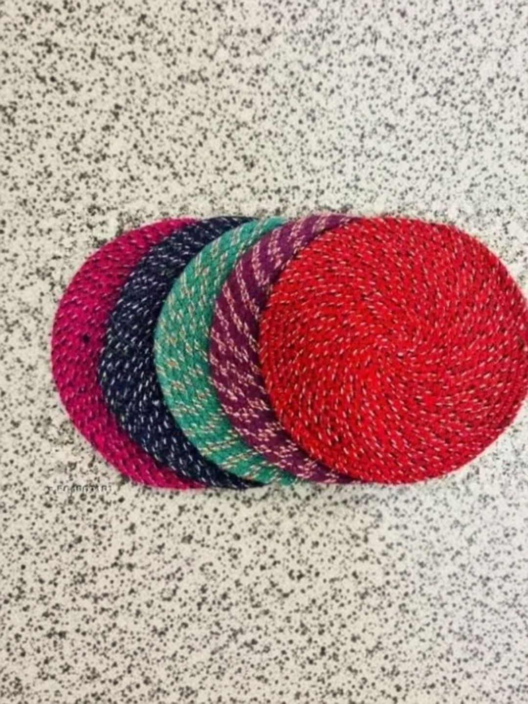 Siya Textiles 5-Pcs Red & Green Striped Anti-Skid Floor Mat-image-11