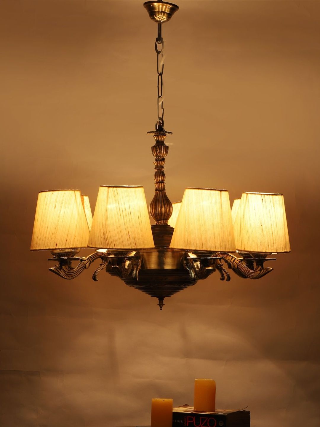 Myntra Elegant Homes Off White Textured Traditional Ceiling Lamp-picture-36
