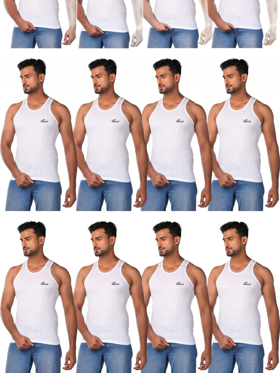 Renox Pack of 8 Cotton Undershirt-picture-24