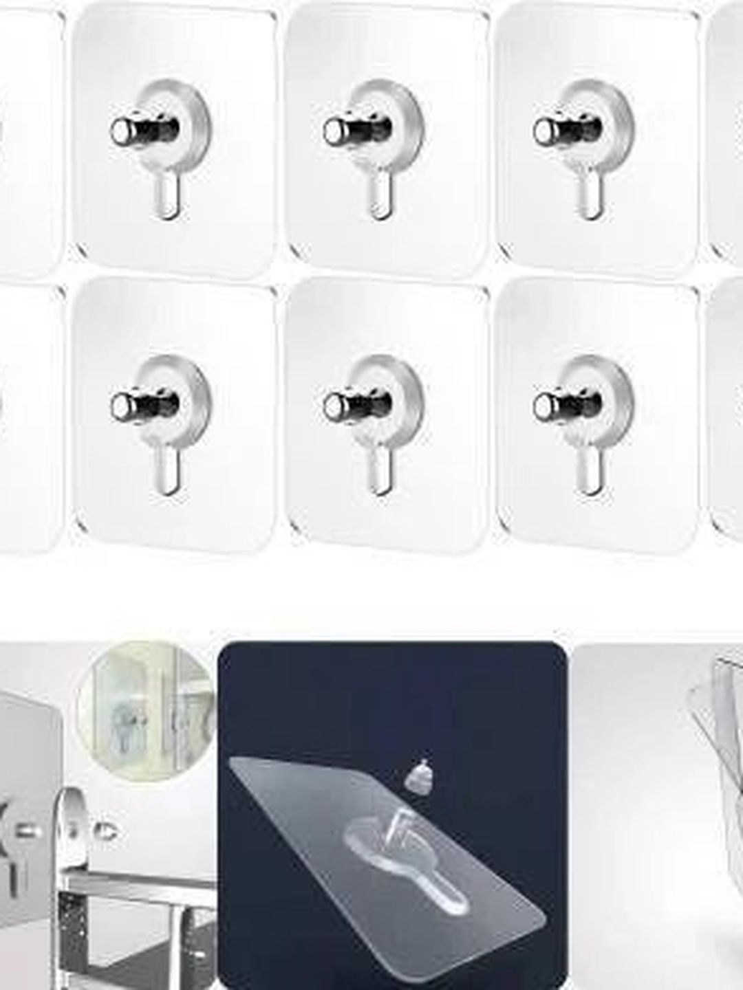 MERCEHIVE Transparent 10-Pcs Metal Hooks and Holders-picture-37