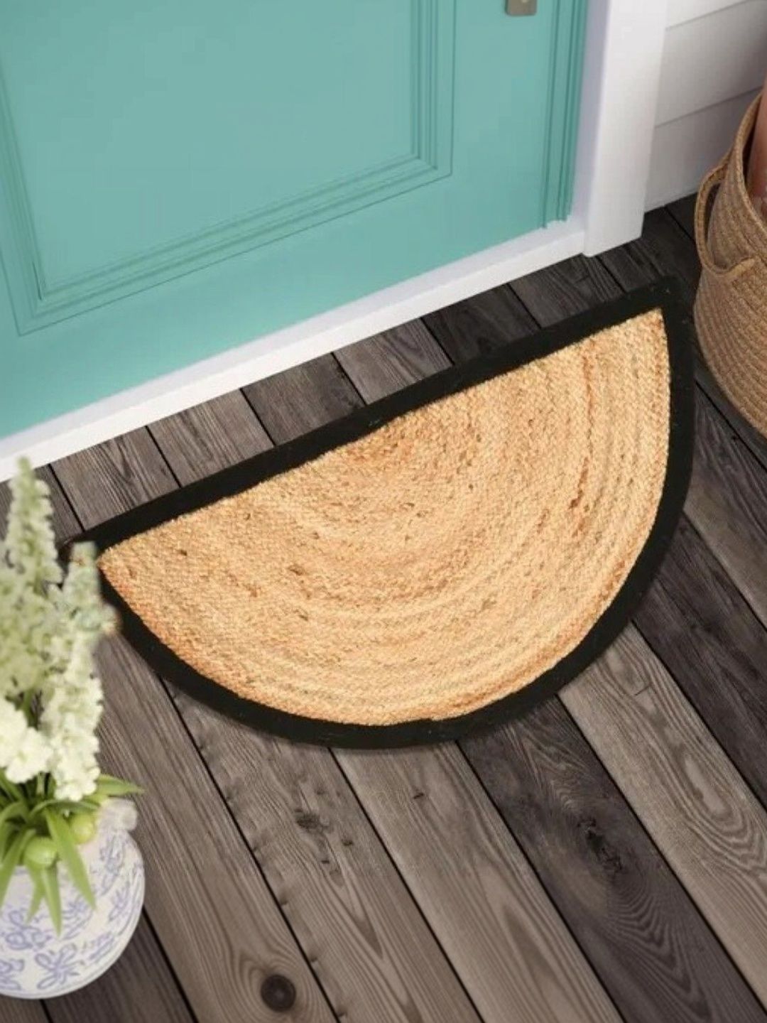 Siya Textiles Brown Anti-Skid Half Moon Doormats-image-38