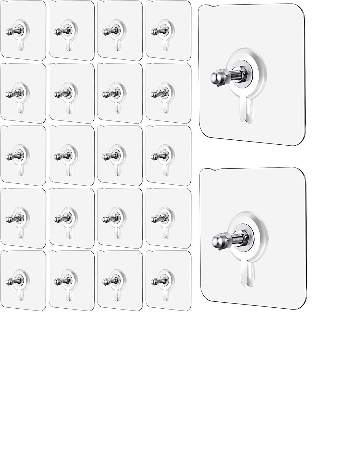 MERCEHIVE 20-Pcs Transparent Stainless Steel Hooks-picture-21