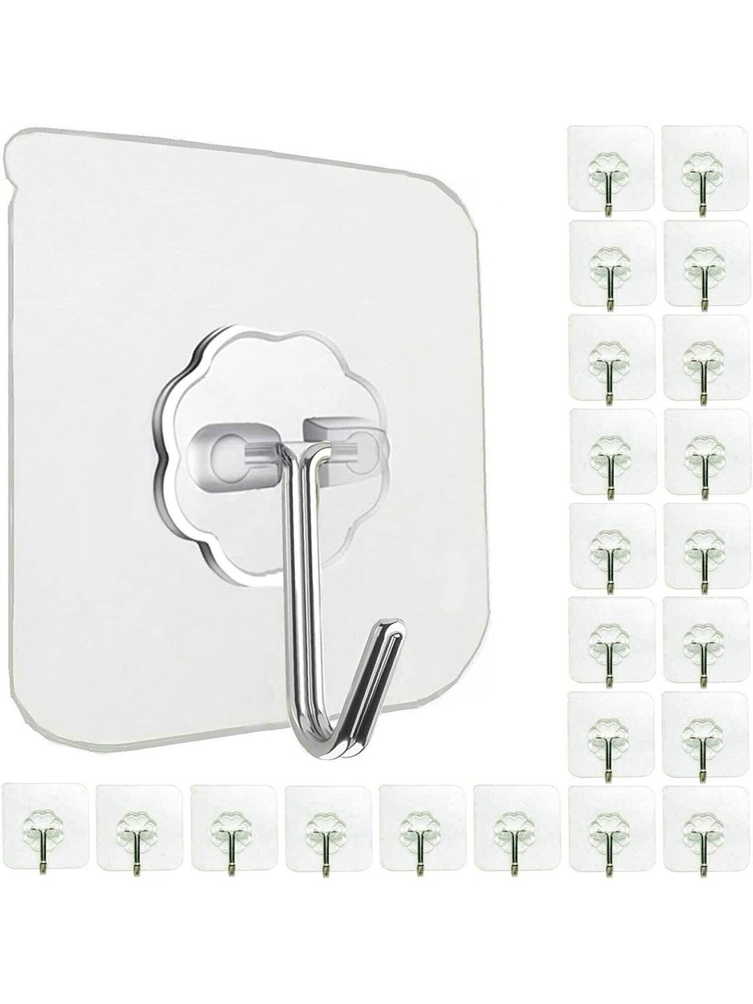 MERCEHIVE Set Of 24 Transparent Adhesive Wall Hooks-picture-44