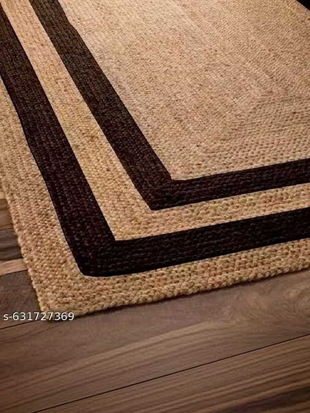 Siya Textiles Brown & Black Textured Rectangle Anti-Skid Carpet-image-37