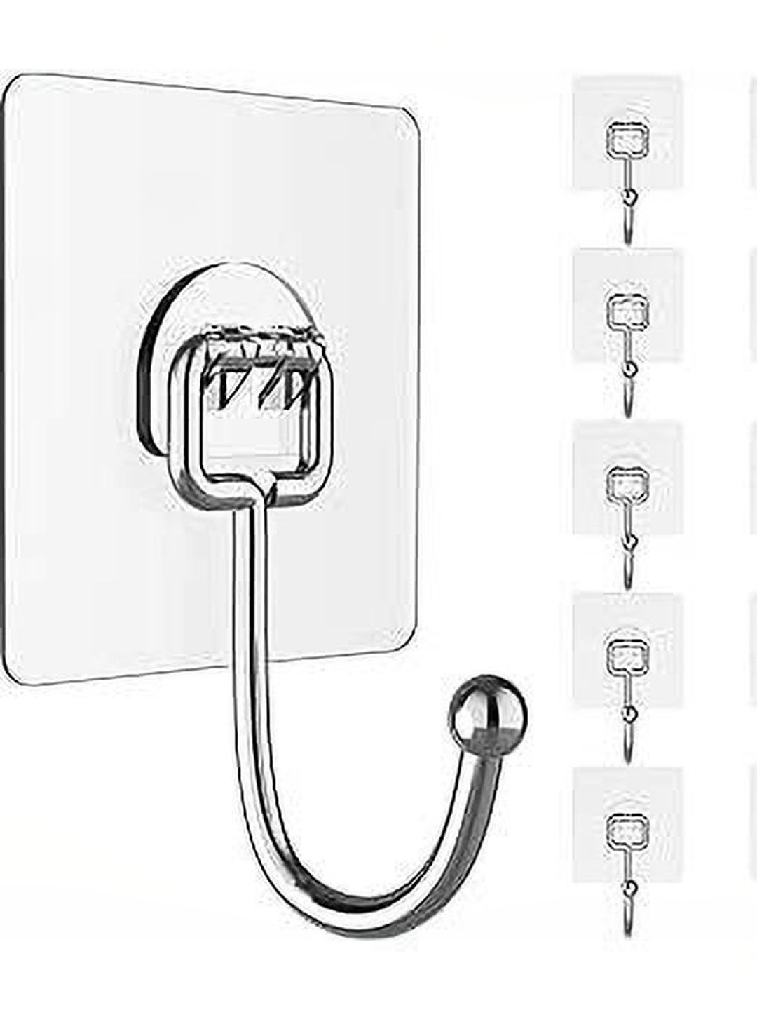 MERCEHIVE Set Of 10 Transparent Metal Hooks-picture-3