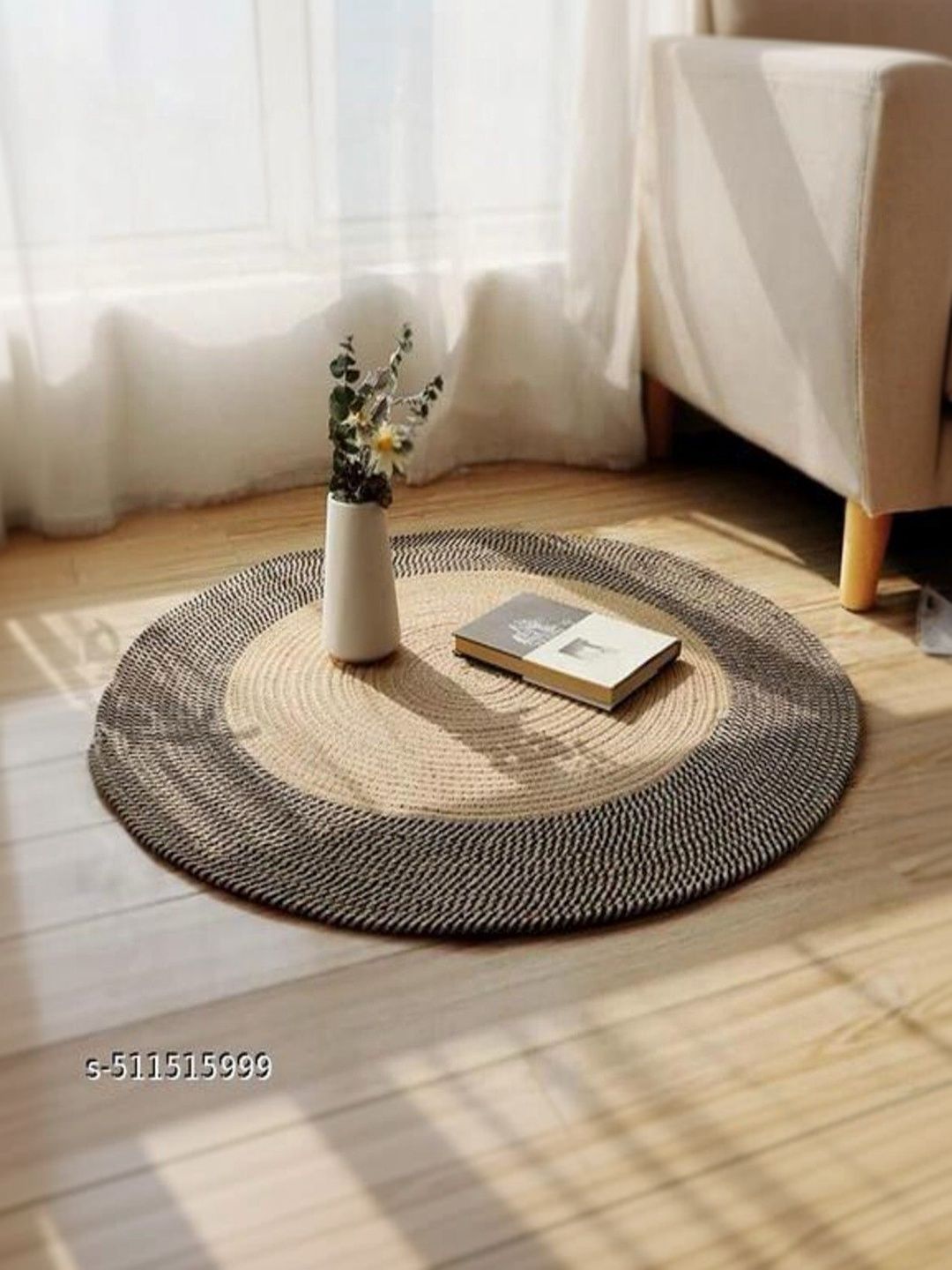Siya Textiles Black & Beige Anti-Skid Floor Mat-image-32
