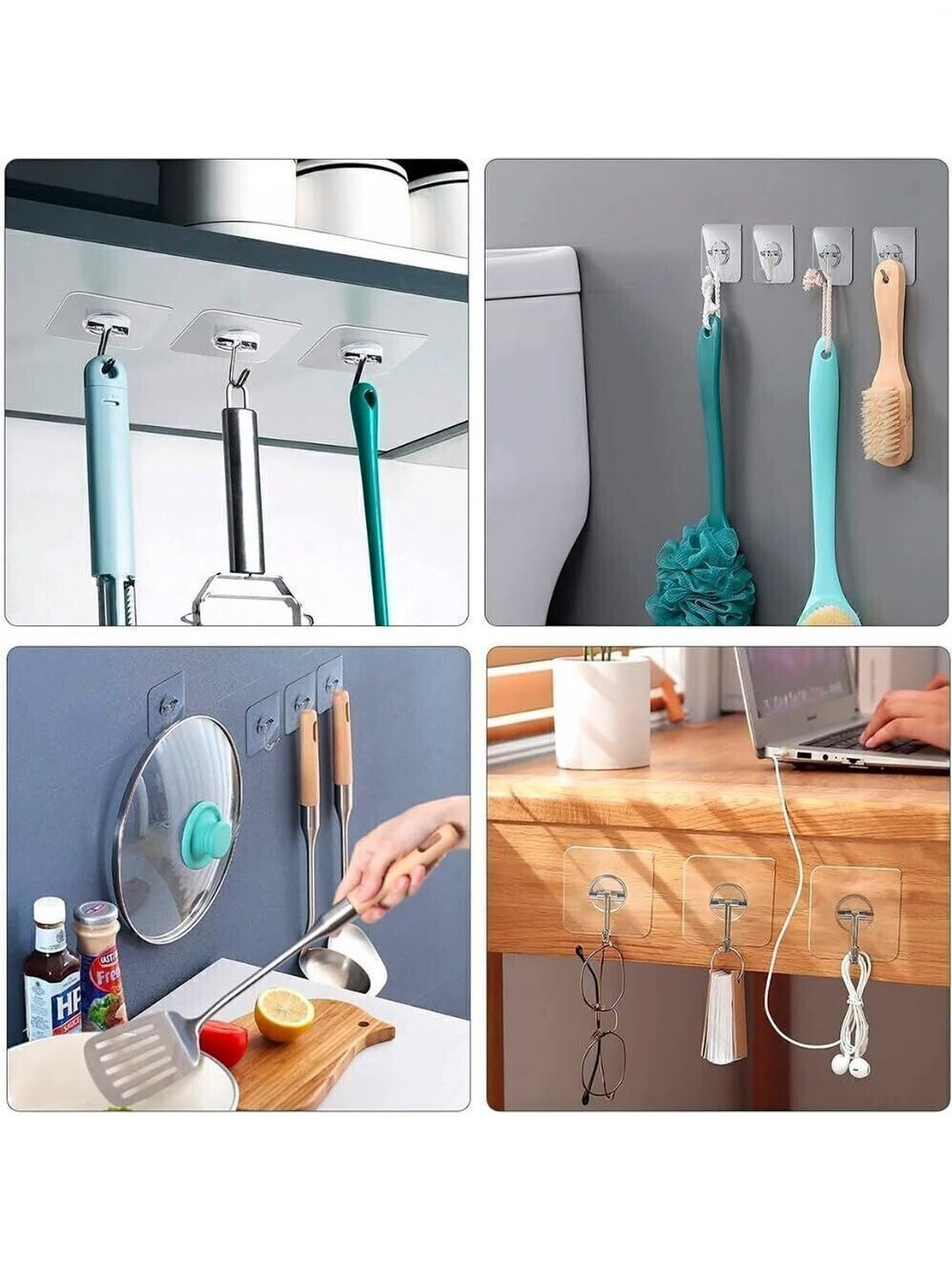 MERCEHIVE Set Of 8 Transparent Metal Hooks-picture-7