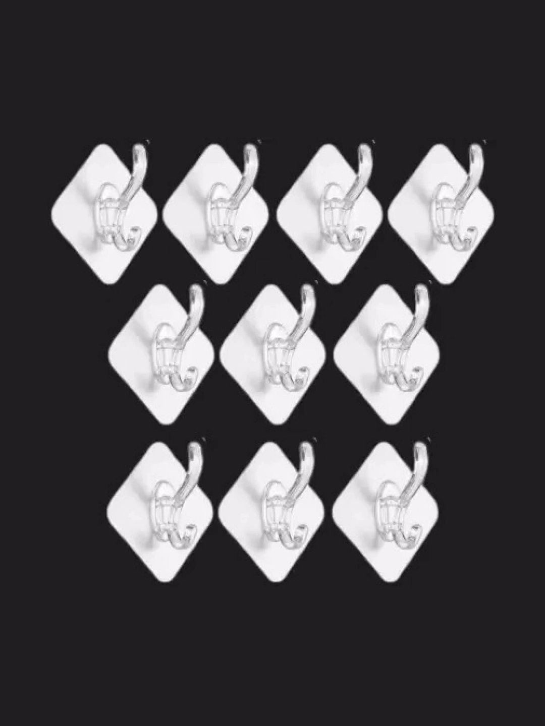 MERCEHIVE 10-Pcs Transparent Adhesive Hooks-picture-12