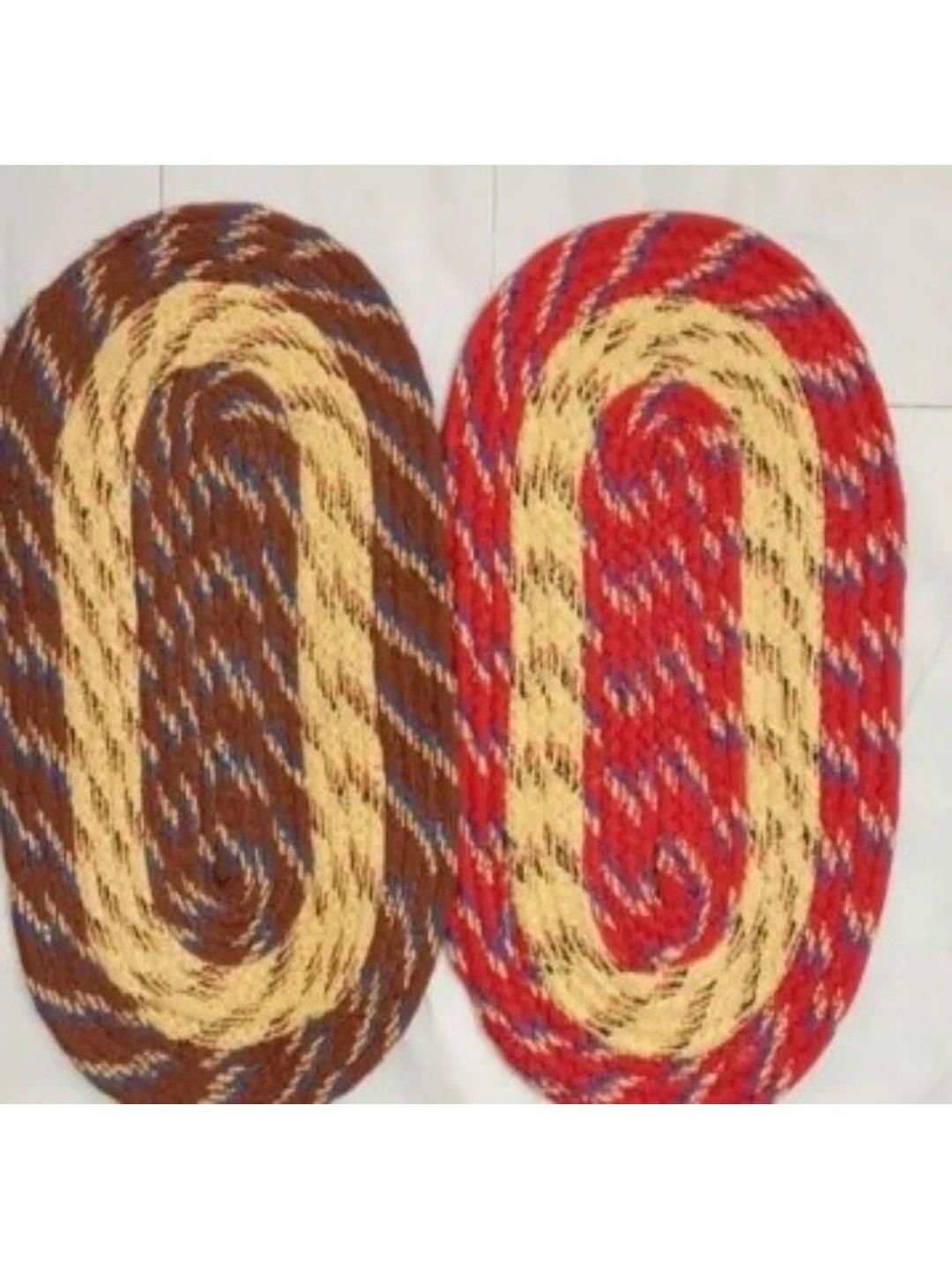 Siya Textiles 2-Pcs Brown & Red Patterned Anti-Skid Doormats-picture-19