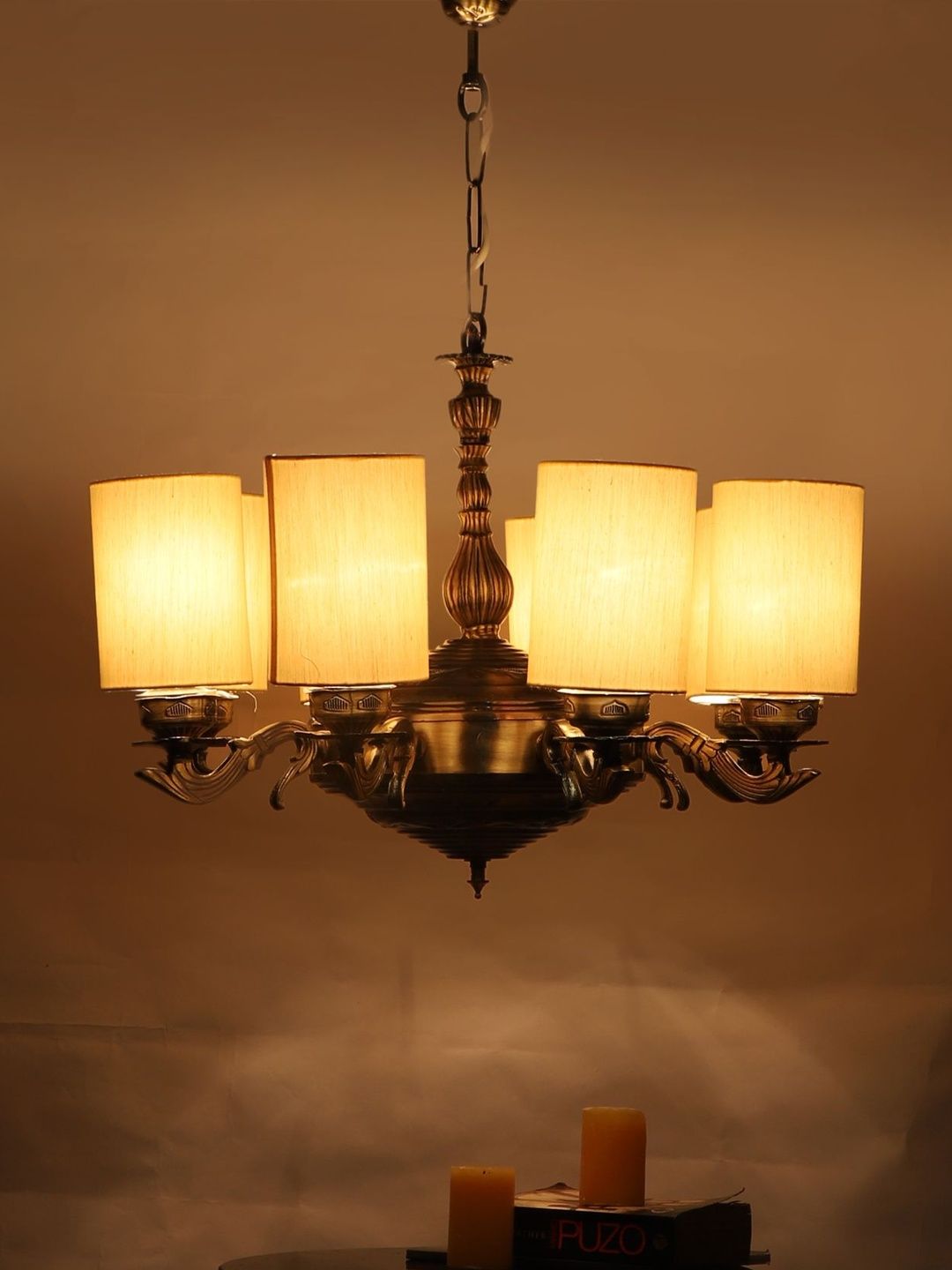 Myntra Elegant Homes Off White Textured Traditional Ceiling Lamp-picture-37