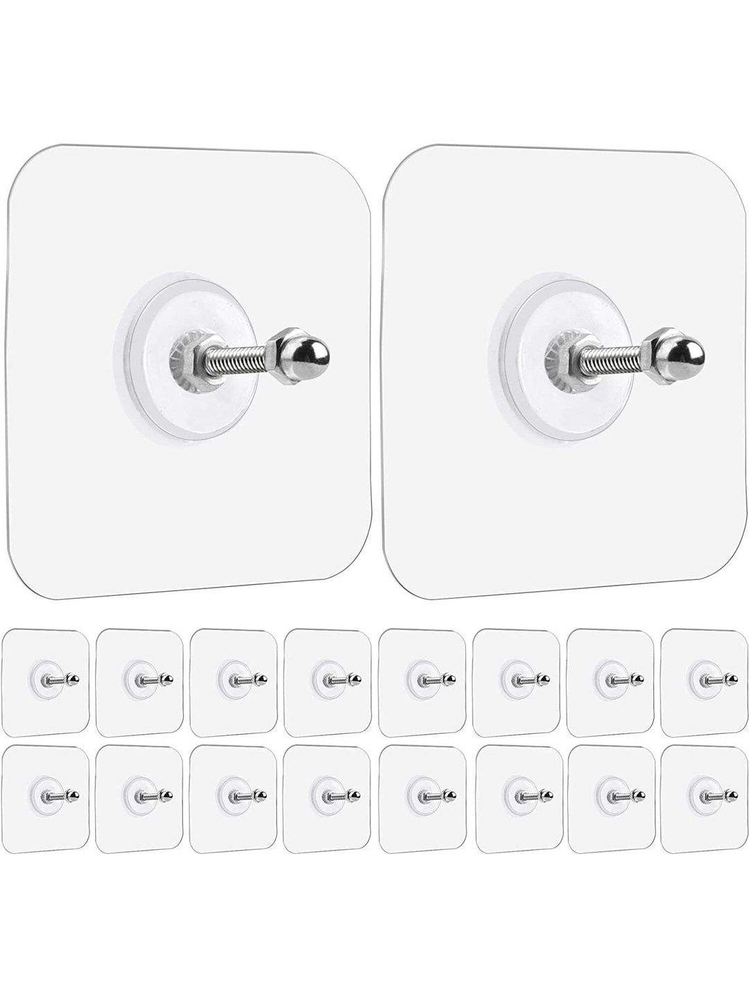 MERCEHIVE 18-Pcs Transparent Adhesive Hook-picture-13