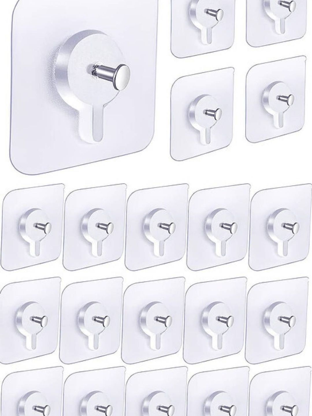 MERCEHIVE Set Of 20 Transparent Adhesive Wall Hooks-picture-37