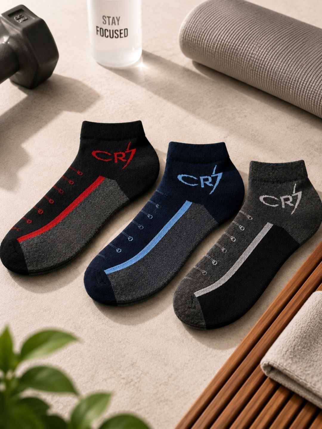 Moda Rapido Men Pack of 3 Cotton Patterned Above Ankle Socks-picture-13