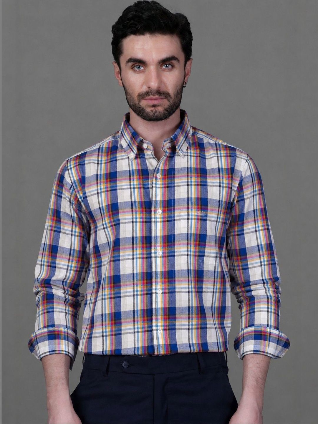 FRENCH CROWN Men Standard Checked Casual Shirt-picture-49