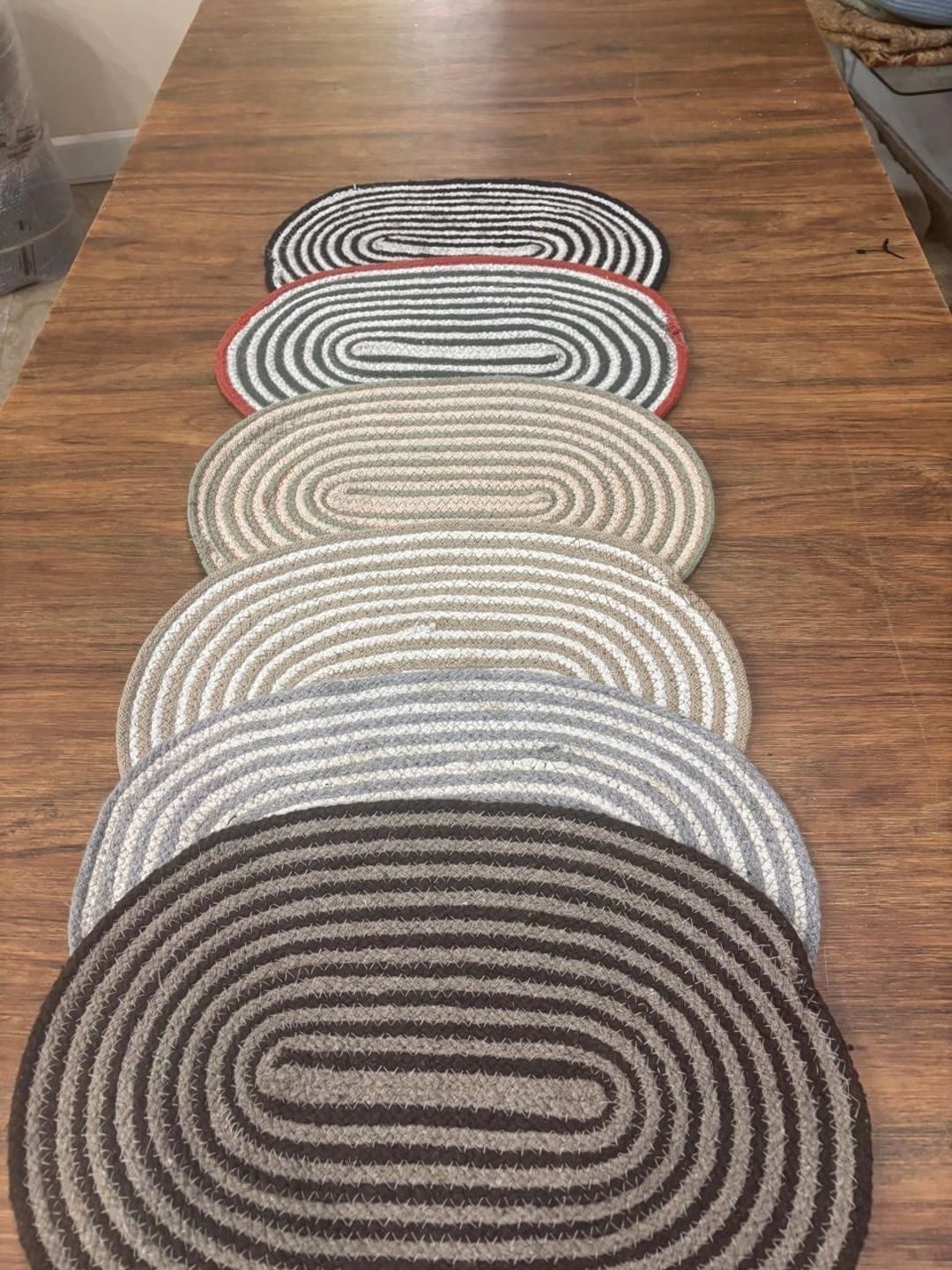 Siya Textiles 6-Pieces Grey & Brown Cotton Anti-Skid Doormats-image-13