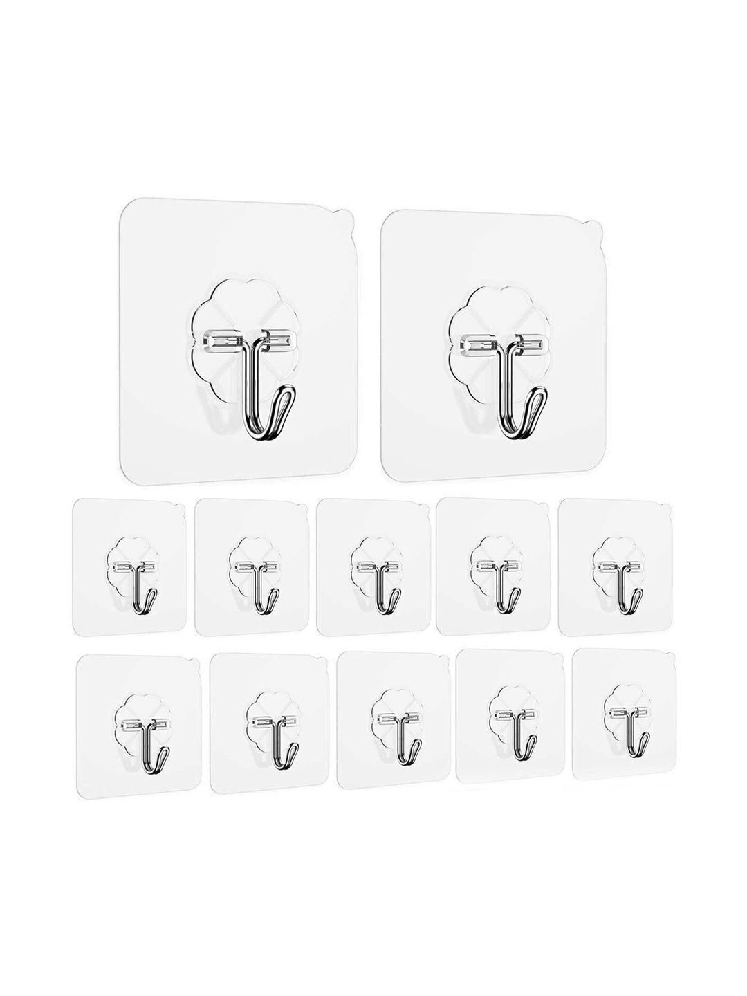 MERCEHIVE 12-Pcs Transparent Adhesive Hook-picture-25