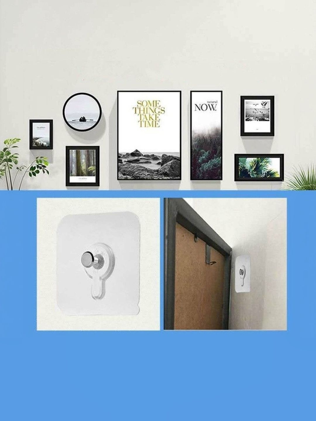 MERCEHIVE Set Of 8 Transparent Adhesive Wall Hooks-picture-43