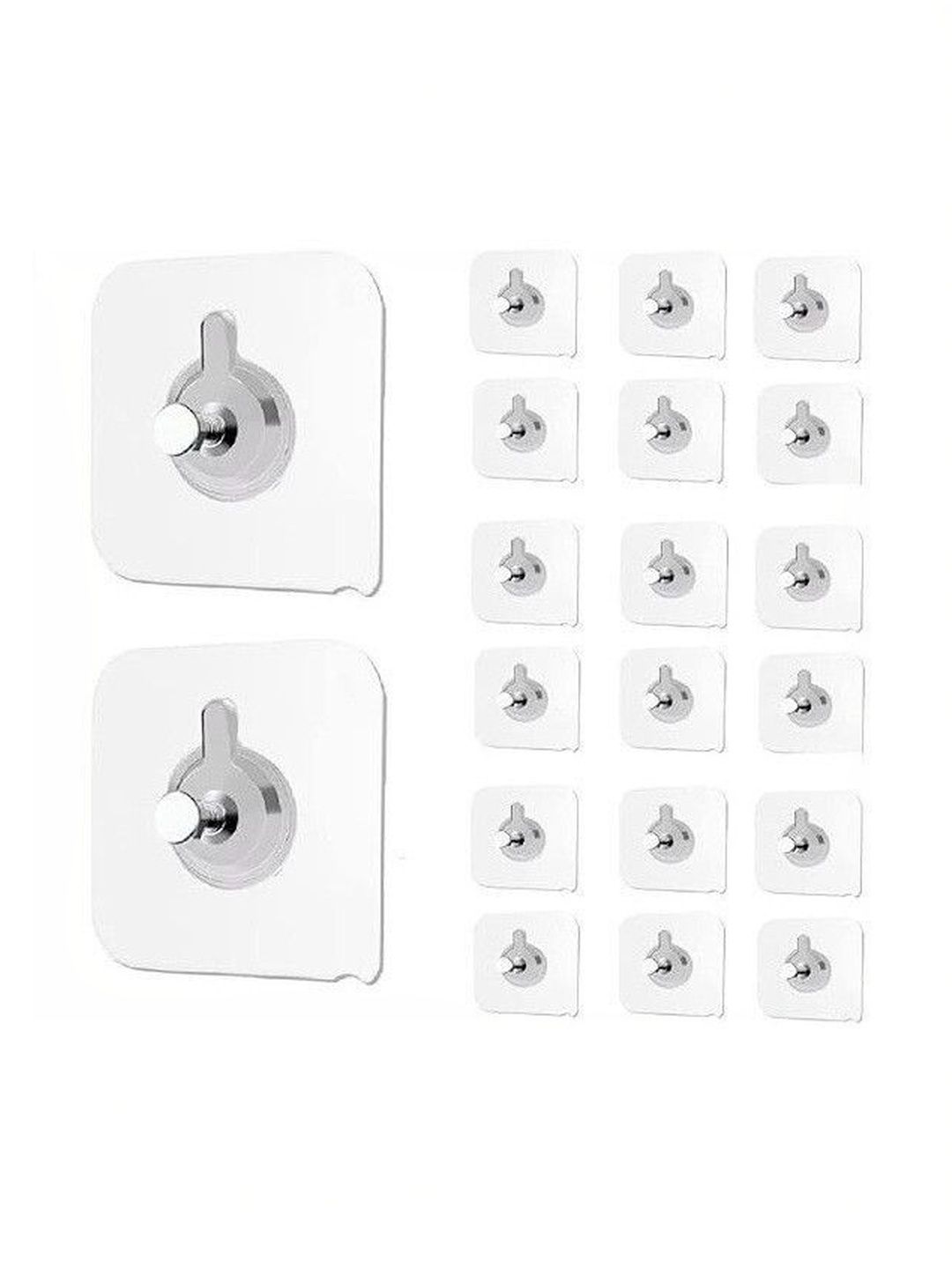MERCEHIVE Transparent Stainless Steel 20-Pcs Wall Hooks-picture-6