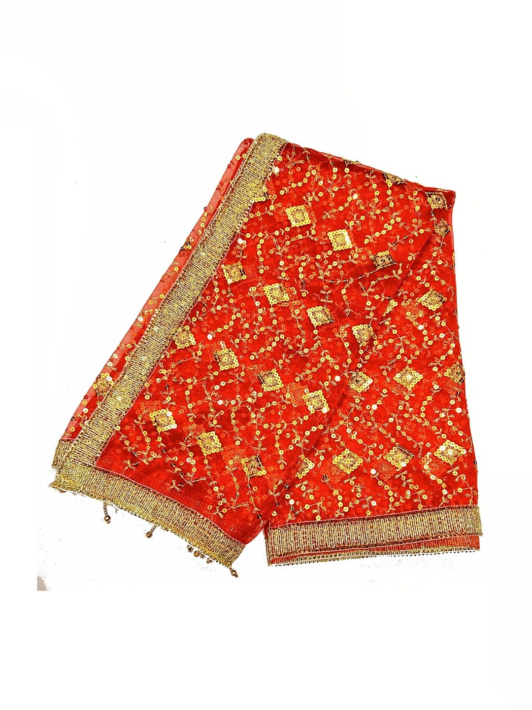 ASHA CHUNRI HOUSE Ethnic Motifs Embroidered Dupatta with Sequinned-picture-22