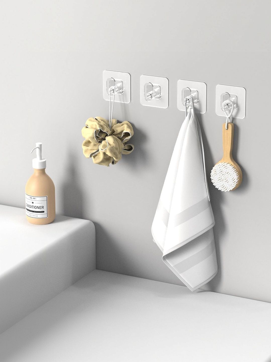 MERCEHIVE 10-Pcs Transparent Adhesive Hook-image-36