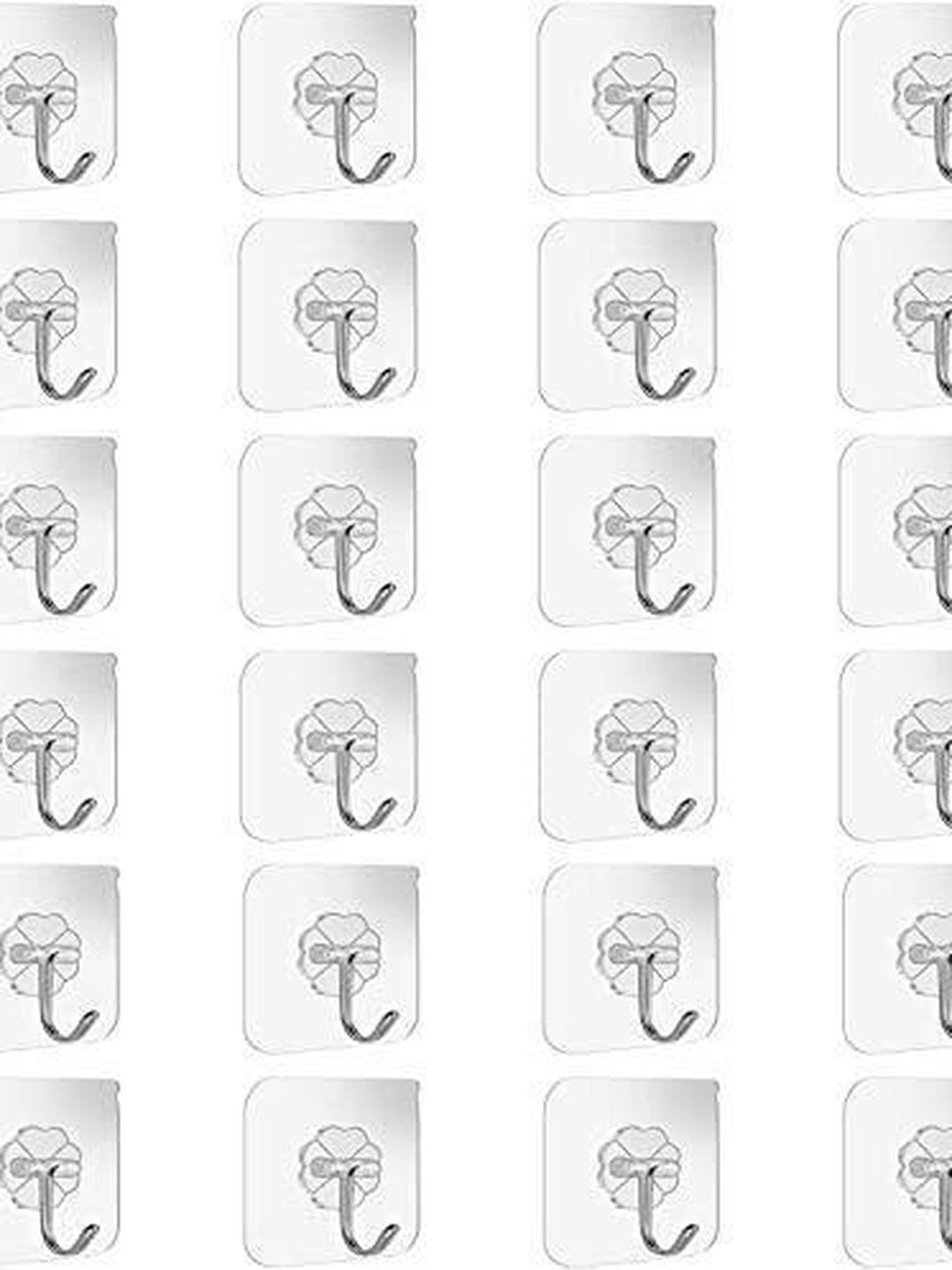 MERCEHIVE Transparent Metal 24-Pcs Wall Hooks-picture-8