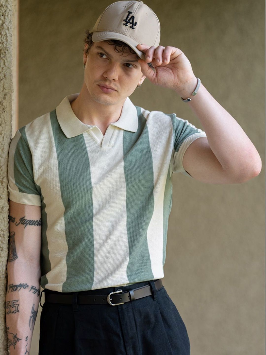 Powerlook Men Striped Polo Collar T-shirt-picture-14