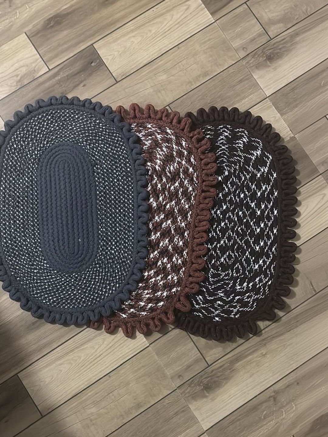 Siya Textiles 3-Pieces Grey & Brown Cotton Anti-Skid Doormats-picture-13