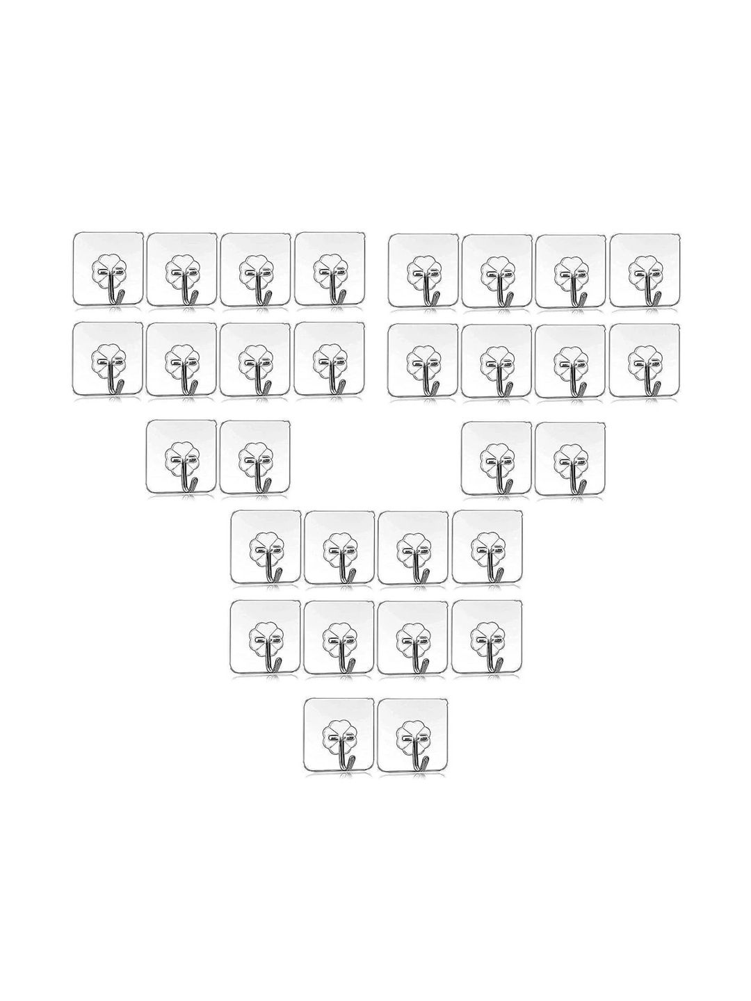 MERCEHIVE 30-Pcs Transparent Adhesive Hook-picture-9
