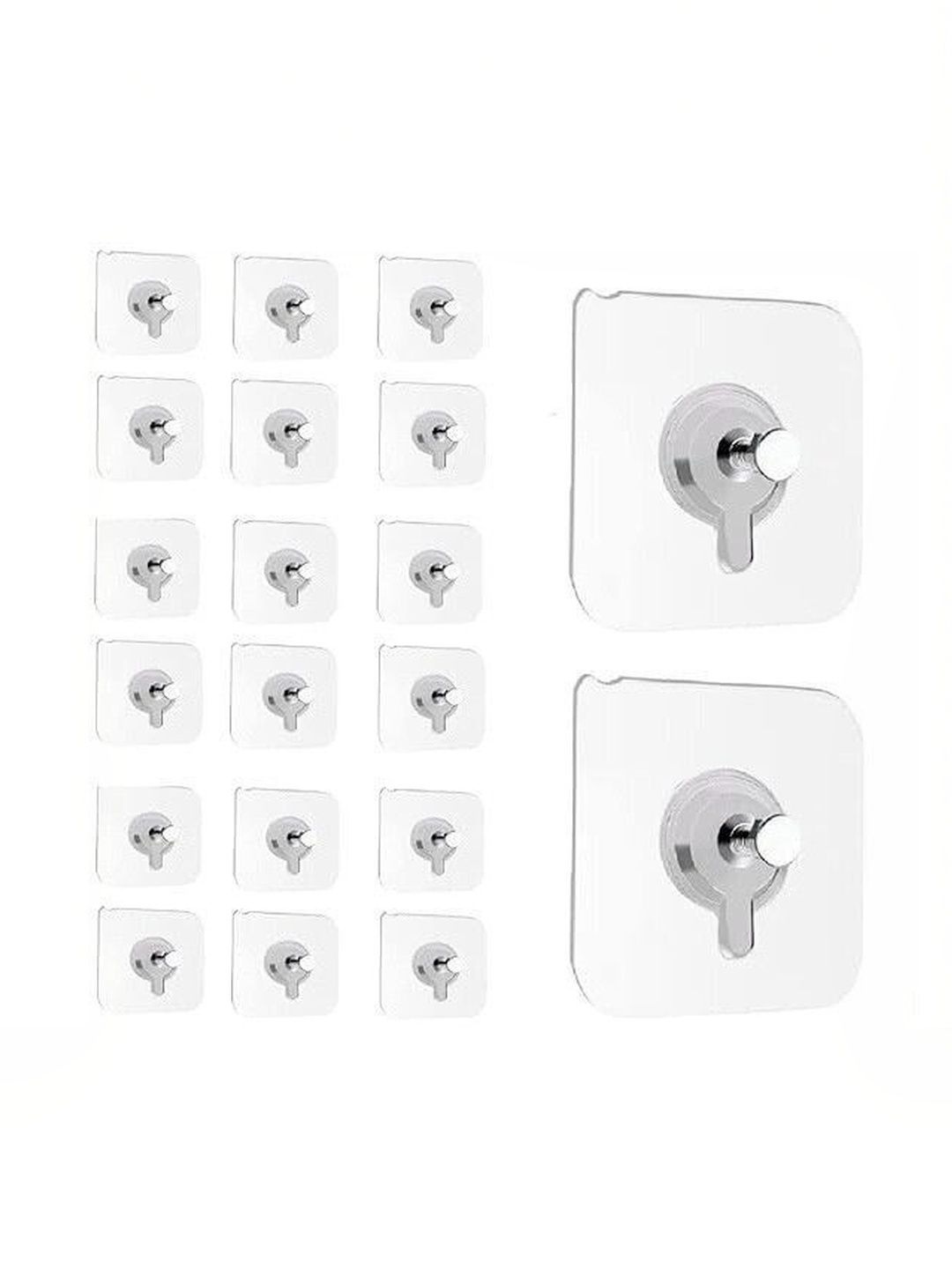 MERCEHIVE Transparent Metal 20-Pcs Wall Hooks-picture-30