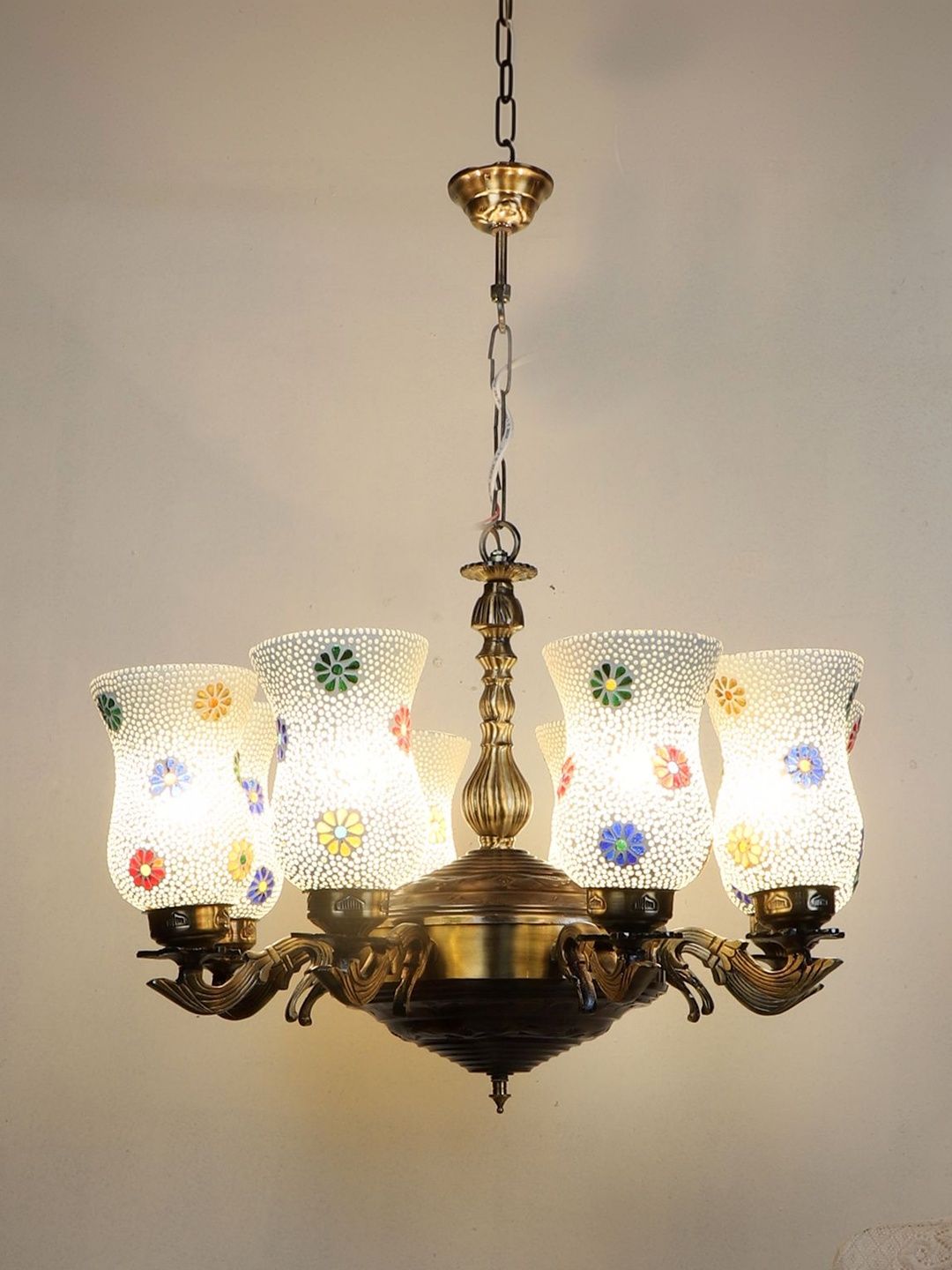 Myntra Elegant Homes Multicoloured Printed Traditional Ceiling Lamp-picture-32