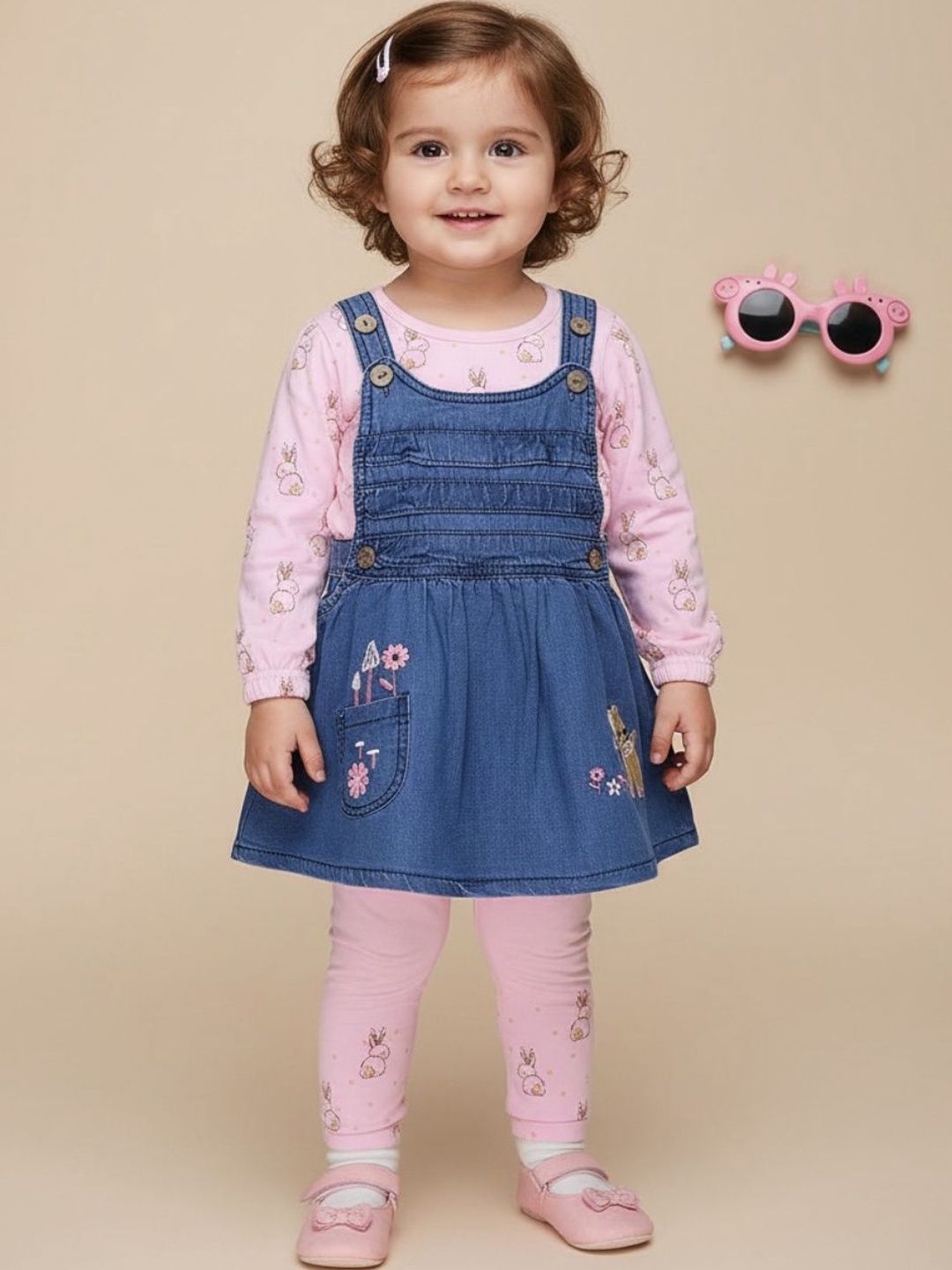 V-Mart Girls Printed Top with Leggings-picture-28