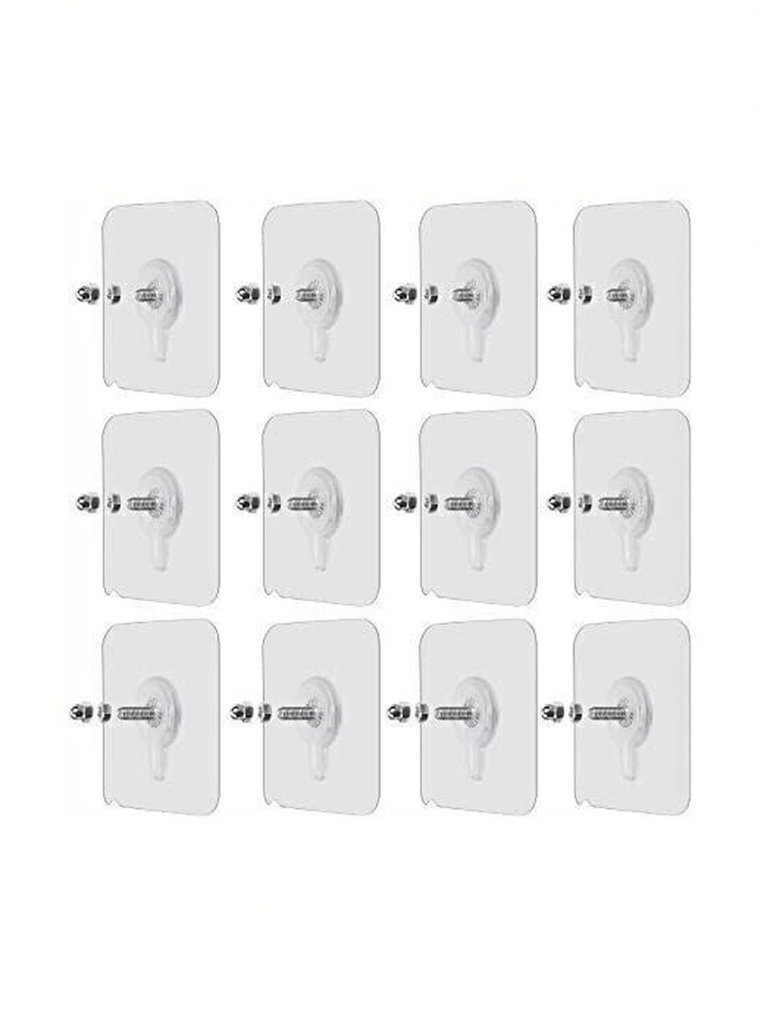 MERCEHIVE Transparent Metal 12-Pcs Wall Hooks-picture-10