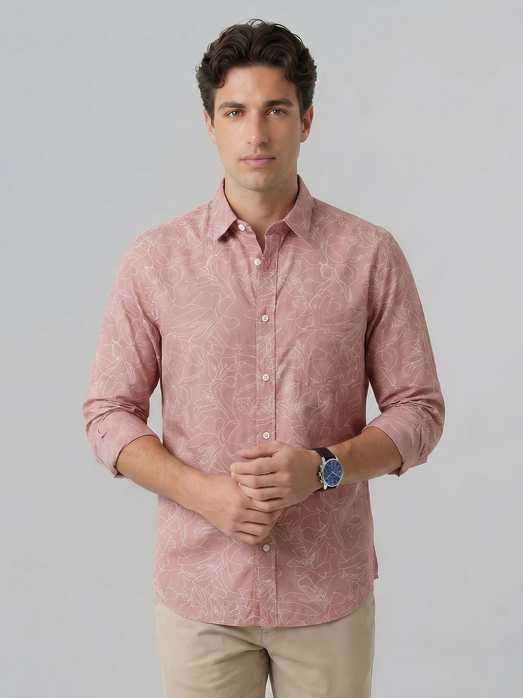 Indian Terrain Floral Printed Pure Cotton Casual Shirt-picture-36