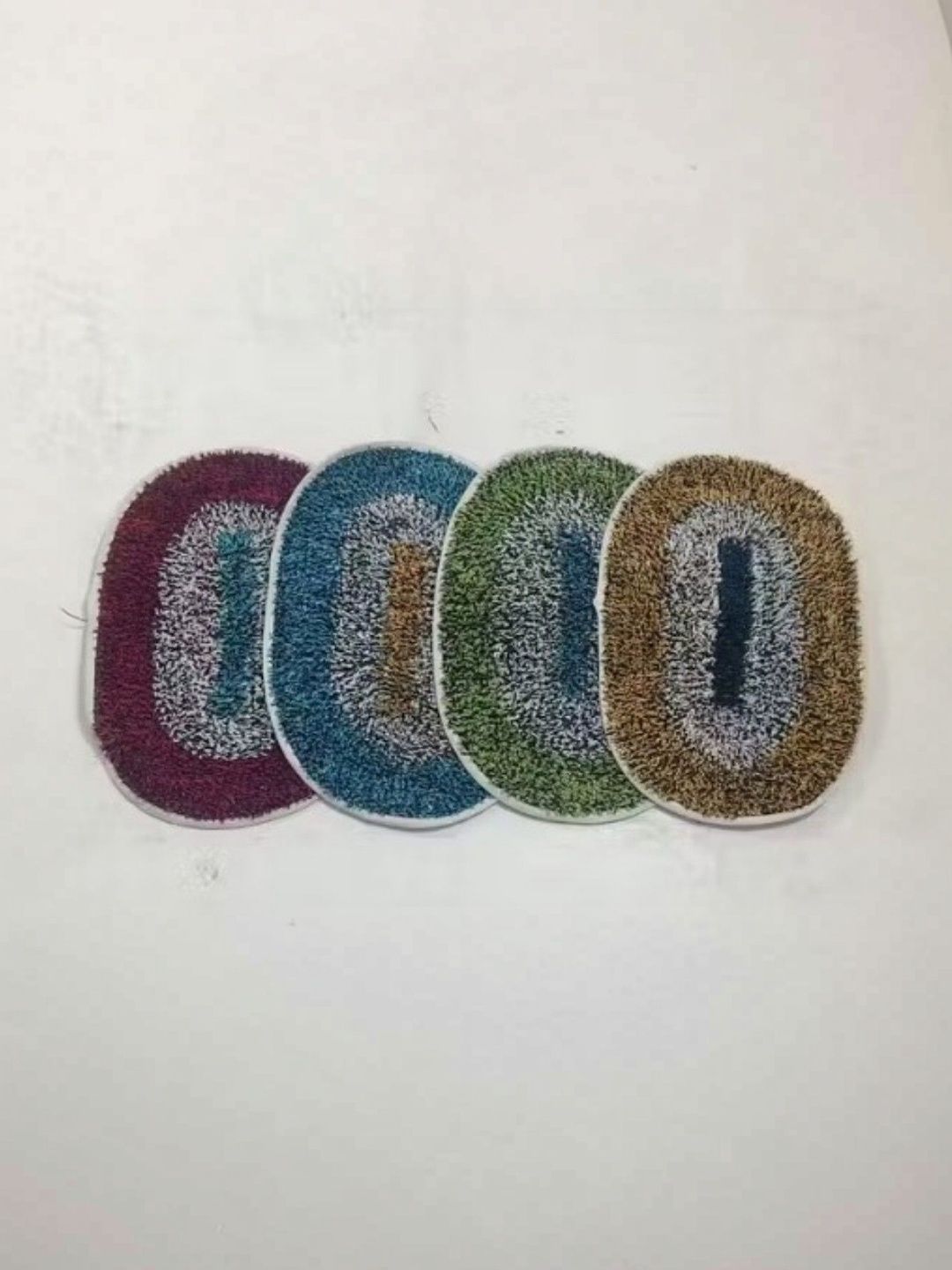 Siya Textiles 4-Pieces Blue & Green Cotton Anti-Skid Doormats-image-7