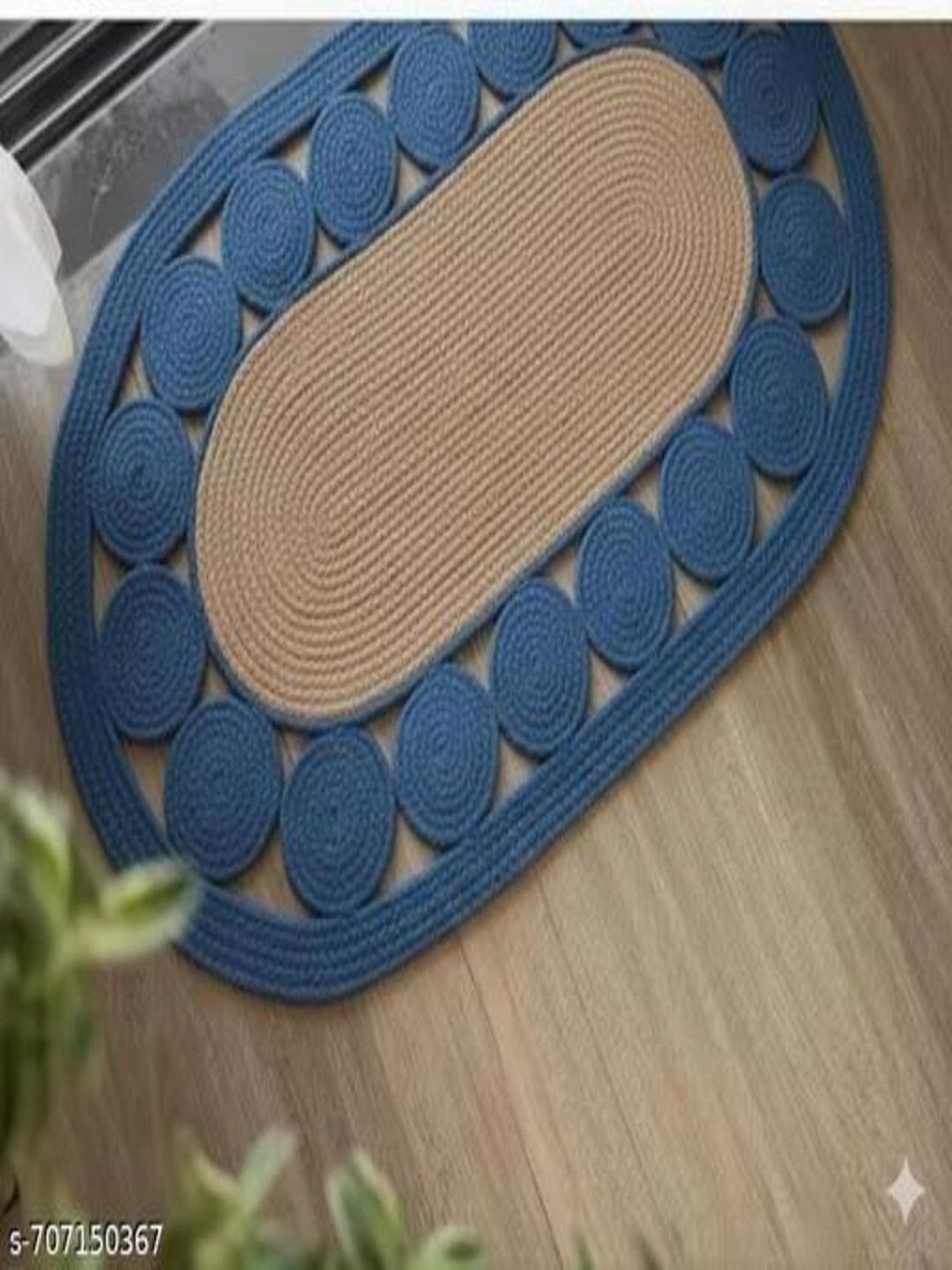 Siya Textiles Blue Anti-Skid Cotton Carpet-image-9