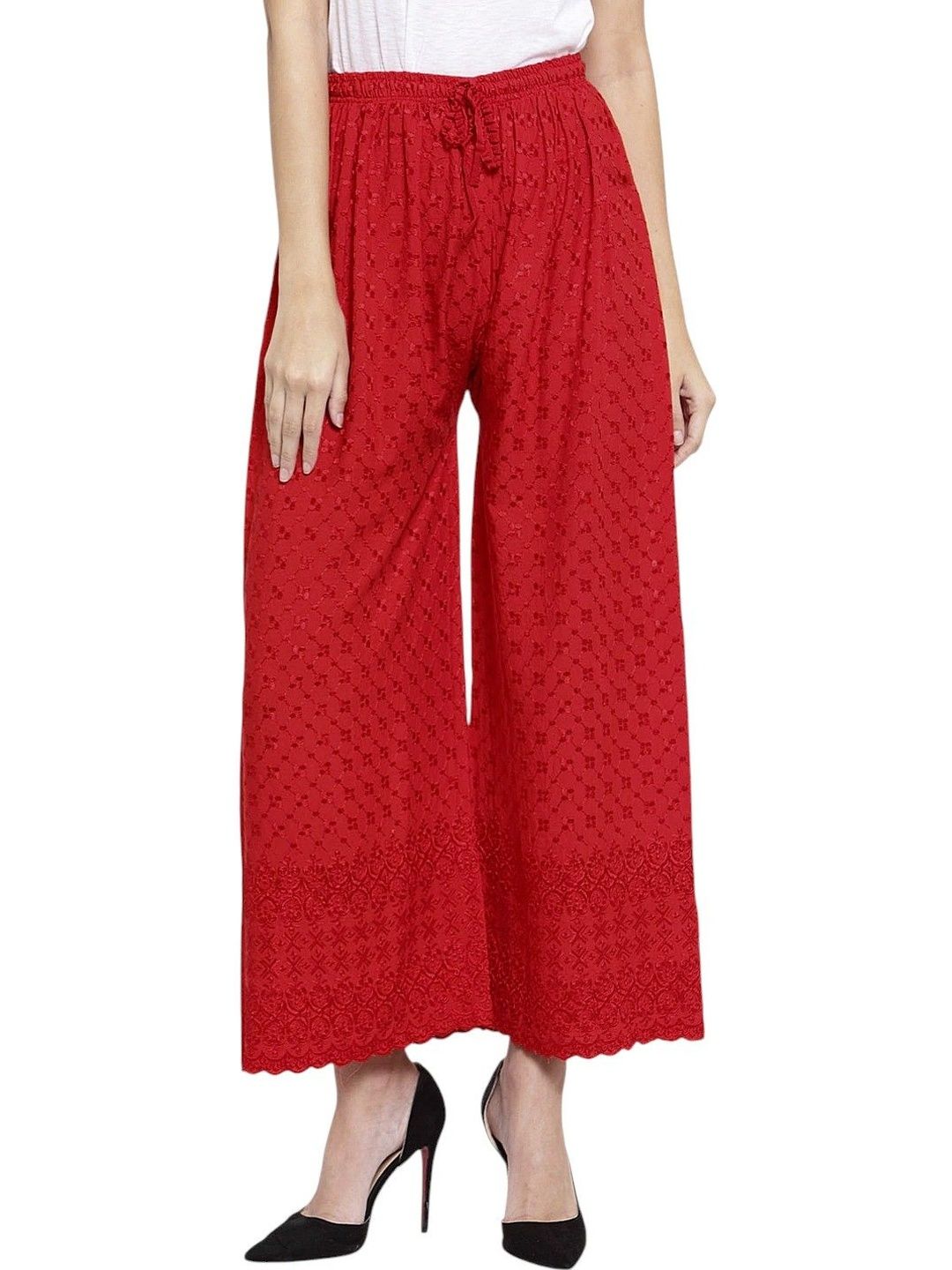 SMASUM Women Embroidered Knitted Ethnic Palazzos-picture-36