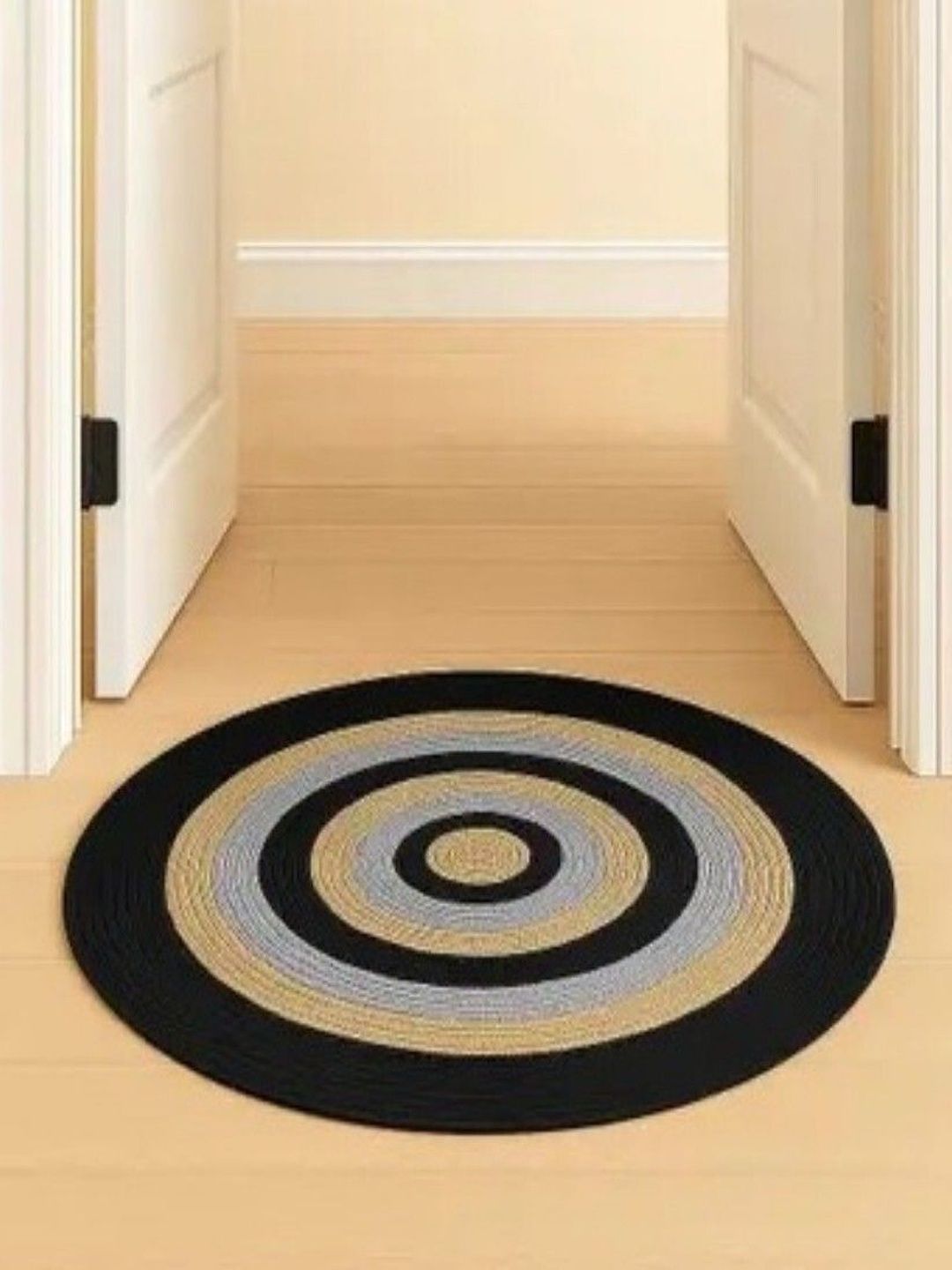 Siya Textiles Black & Grey Striped Anti-Skid Floor Mat-image-37