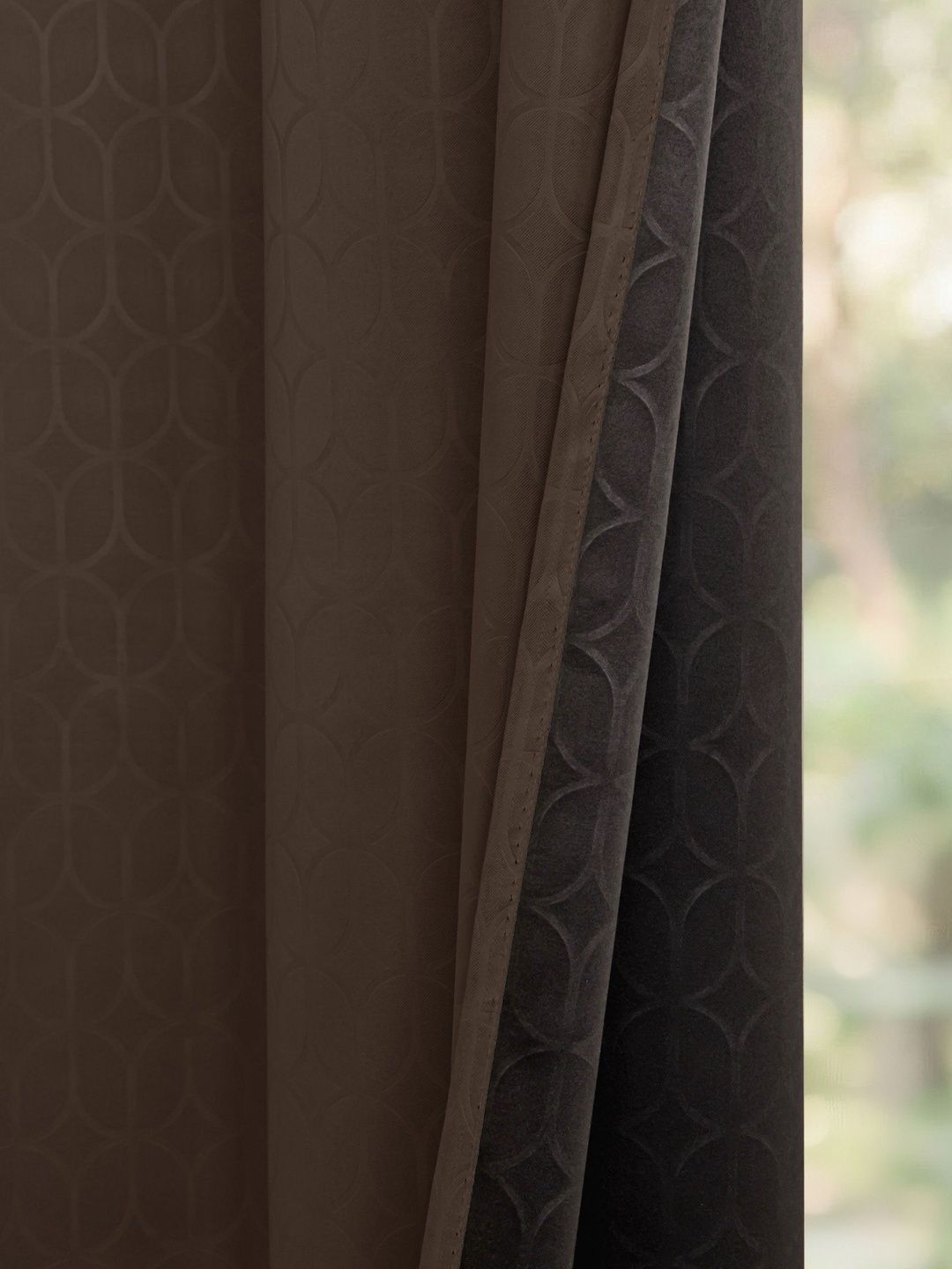 HOMEMONDE 1 Piece Brown Blackout Window Curtain-picture-17