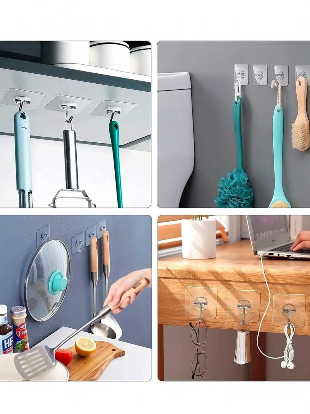 MERCEHIVE Transparent 18-Pcs Metal Hooks and Holders-picture-20